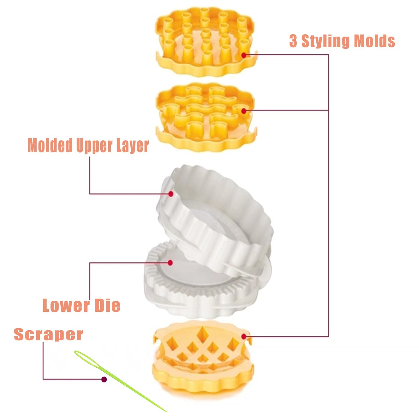Dough Presser Pocket Pie Molds, Party Potluck Hand Pie Molds, Hand Pie Molds, Apple, Pumpkin And Acorn Shapes 3-Piece (Orbicular)