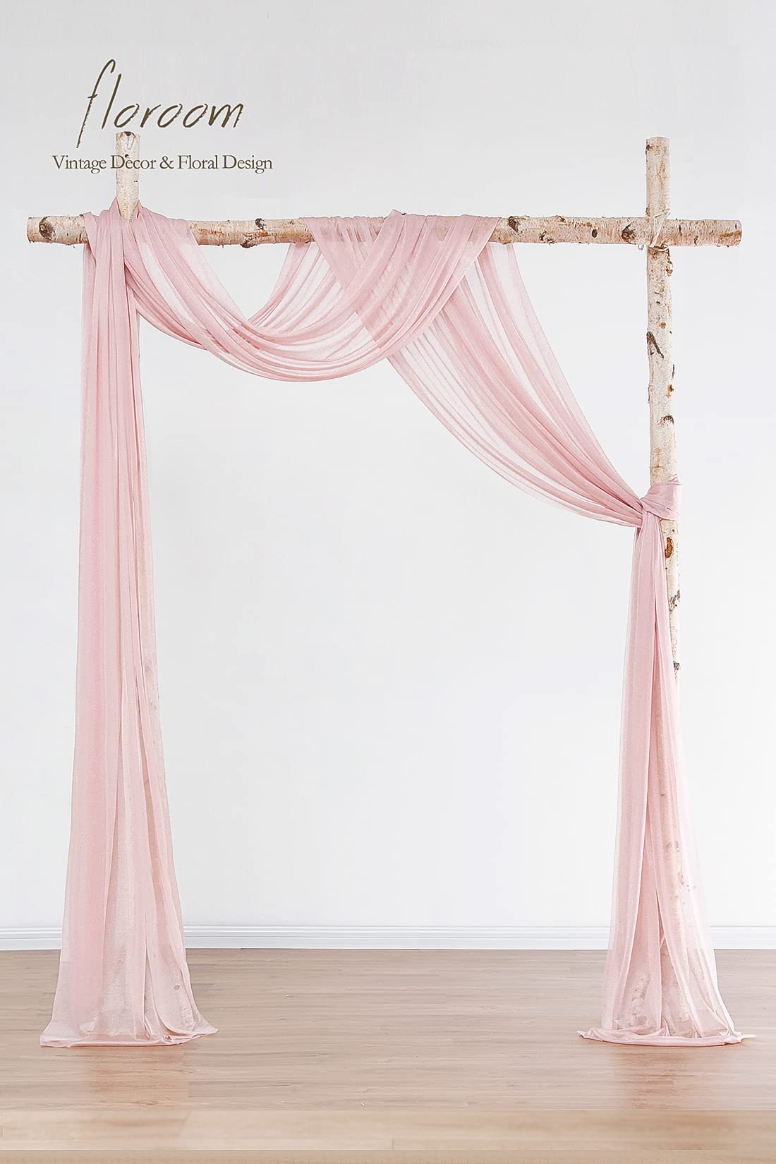 Wedding Arch Draping Fabric 2 Panels 20Ft Dusty Rose Chiffon Fabric Drapes Arbor Drapery Wedding Ceremony Reception Swag Decorations