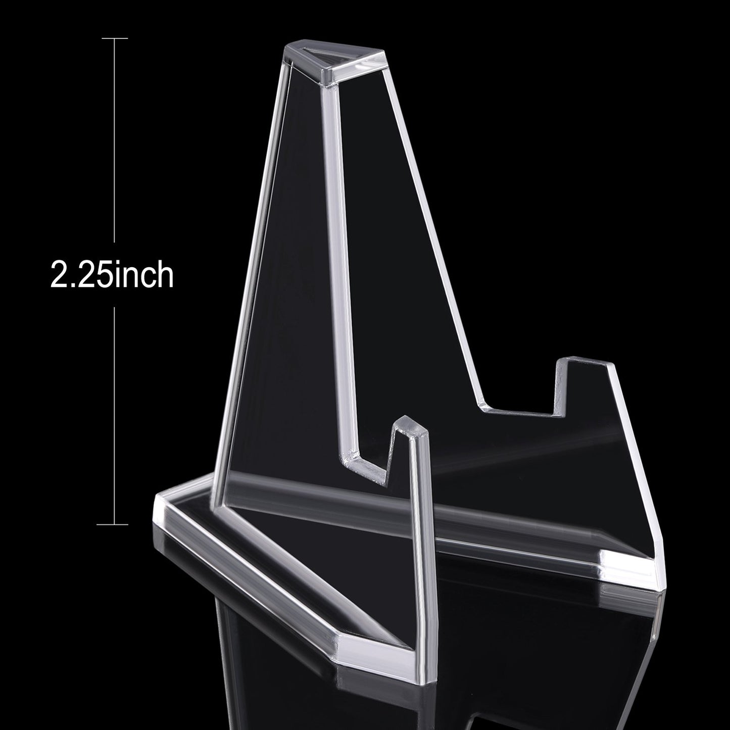 Boao 12 Packs Card Display Stand 2.24" Tall Clear Acrylic Easel Stands Mini Coin Picture Display Easel Holder Baseball Sports Card Trading Graded Holder