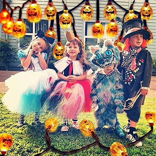 Senmao Home Decor Halloween string lights with 30 led,Orange Lights 20ft with pumpkin lights,Halloween Lights Outdoor for Patio, Garden,Parties (IP65,8 Light Modes Warm White)