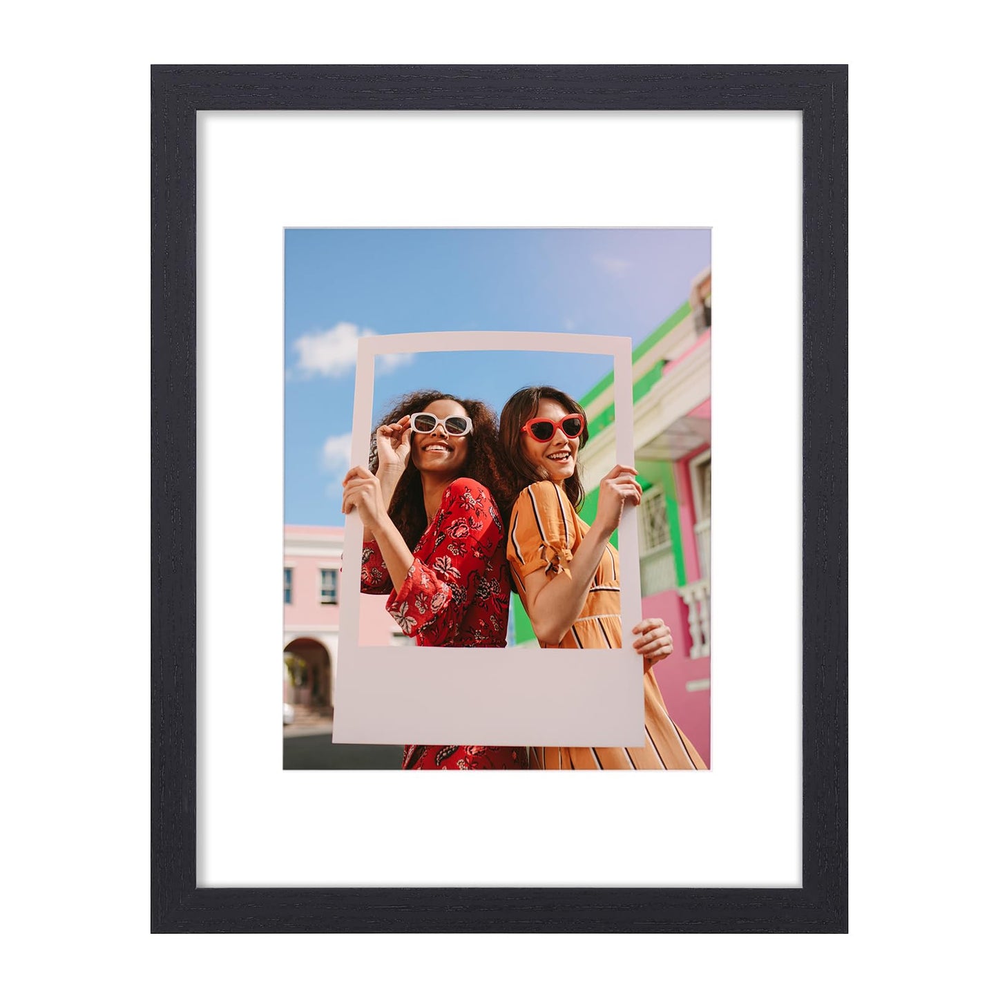 11x14 Picture Frame, Display Pictures 8x10 with Mat or 11x14 without Mat, Photo Frame for Wall or Table Top Display, Black, 1 Pack