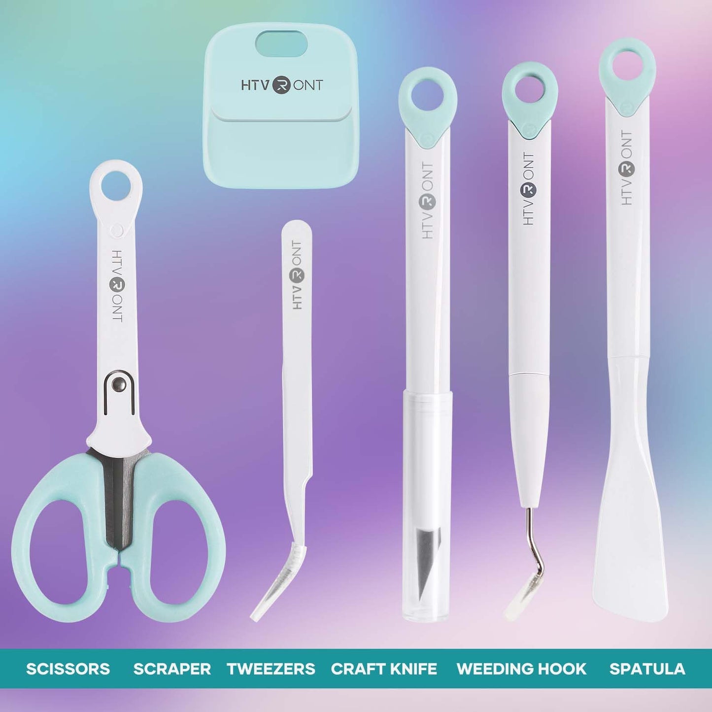 HTVRONT Weeding Tools for Vinyl - 6 Pcs Craft Weeding Basic Tool Set, Protable Vinyl Weeding Tool Kit for Iron-on Project, HTV Vinyl, Permanent Vinyl, Vinyl Tool Kit for Cricut Cutting Machine