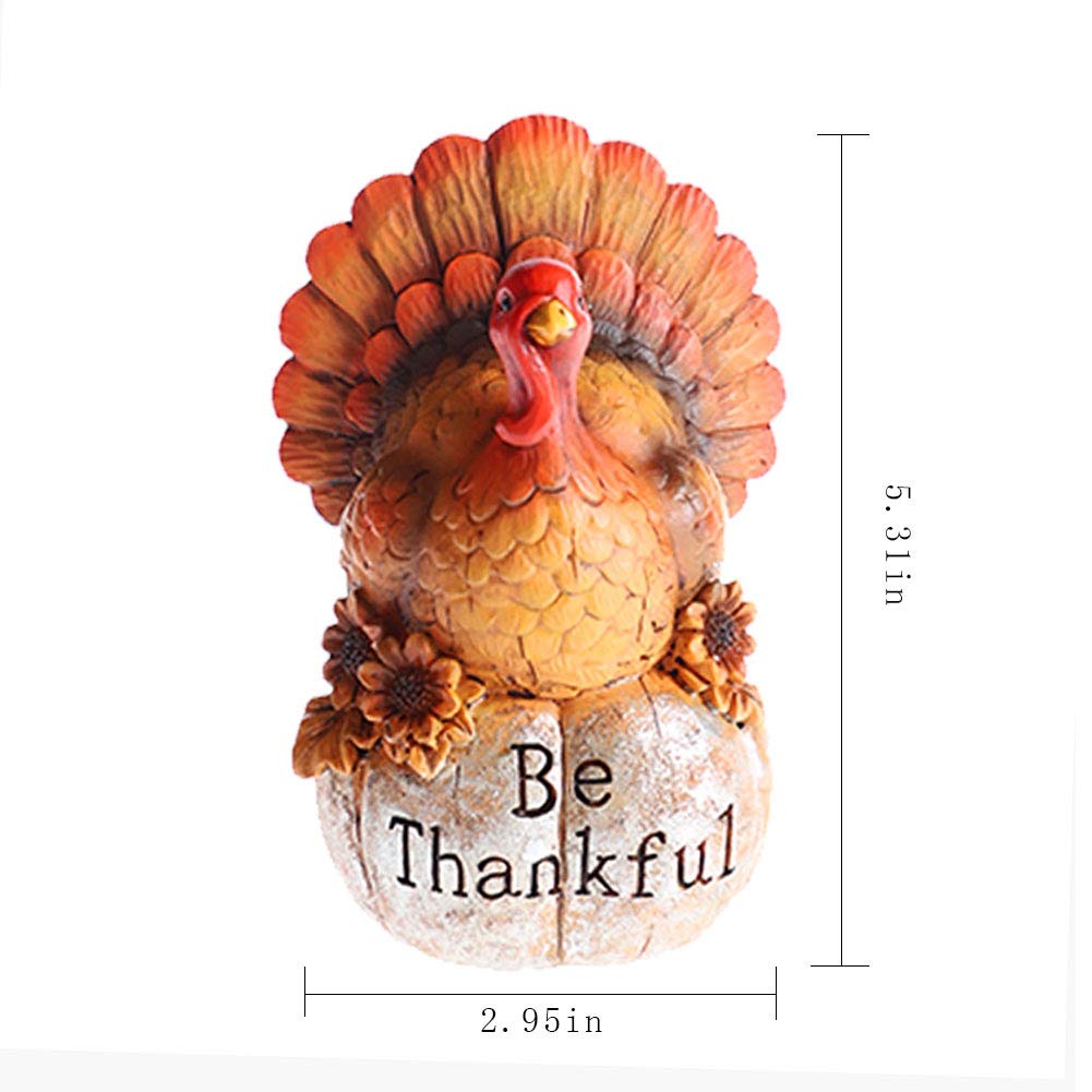 MorTime Thanksgiving Decorations Hand-Painted Turkey Pumpkin, Tabletop Turkey Fall Autumn Decor for Living Room Bedroom Kitchen Thanksgiving Harvest Day