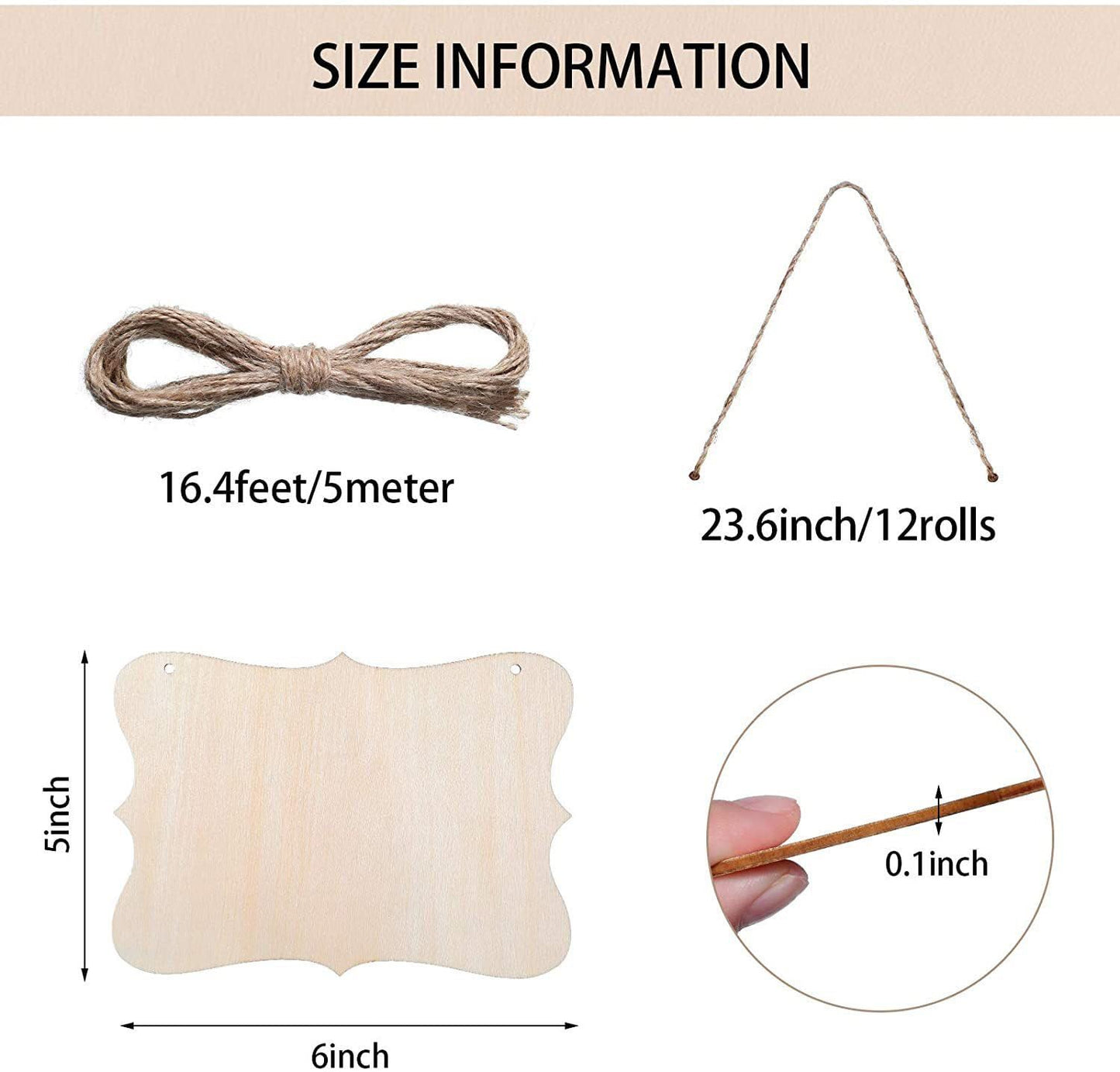 12PCS Unfinished Wood Crafts, Rectangle Wood Blanks Sign for Crafts, Wood Plaque for Cricut Projects, Wooden Hanging Craft Door Signs Wall Art Farmhouse Festival Decoration 5 x 6 Inch(Style B)