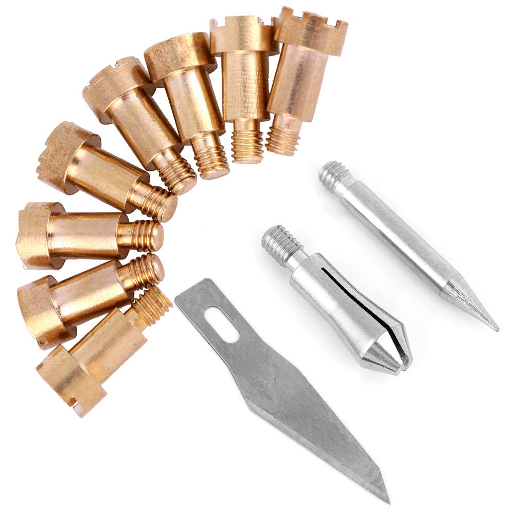 Wood Burning Pen Tips, 23Pcs Woodburning Accessories Stencils Soldering Iron Pyrography Working Carving Tool Kit for Embossing/Adults/Beginners/Birthday/Wedding Anniversary/Halloween/Christmas DIY