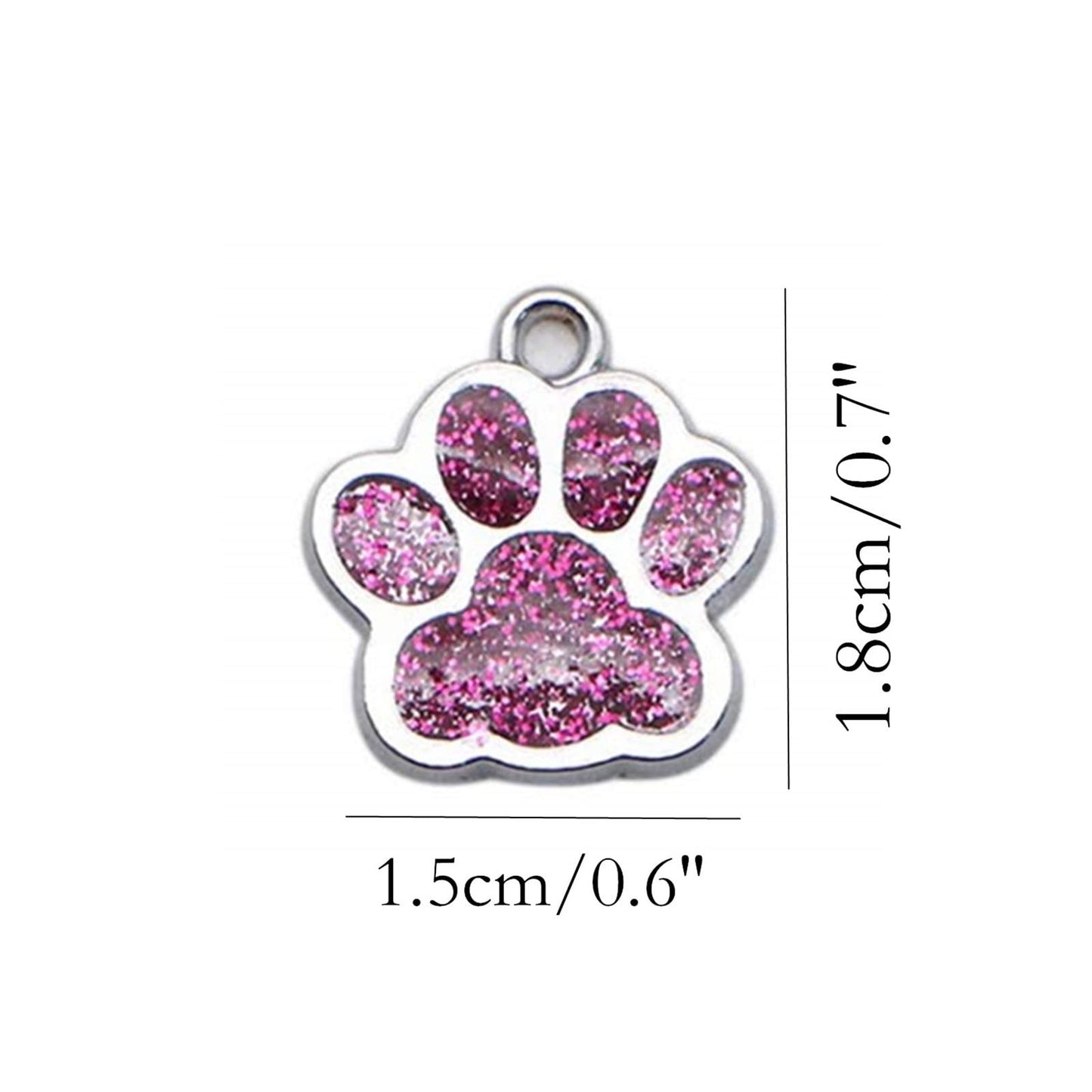HAN SHENG 40 Pcs Animal Cat Dog Paw Chunk Charms Pendants Crystal Beads Jewelry Findings for DIY Jewelry Making Necklace Bracelet (Multicolor)