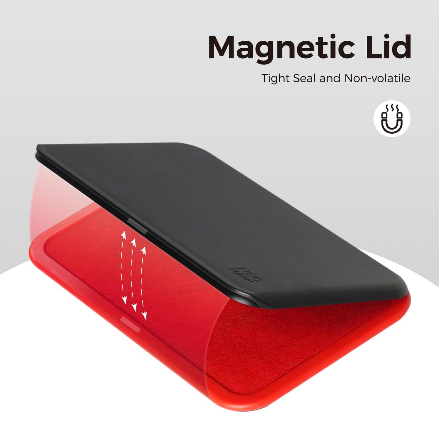 NEO MARK Large Stamp Pad - 3.50"x 6.25", Magnetic Lid, Premium Quality Felt Stamp Pad (Red)