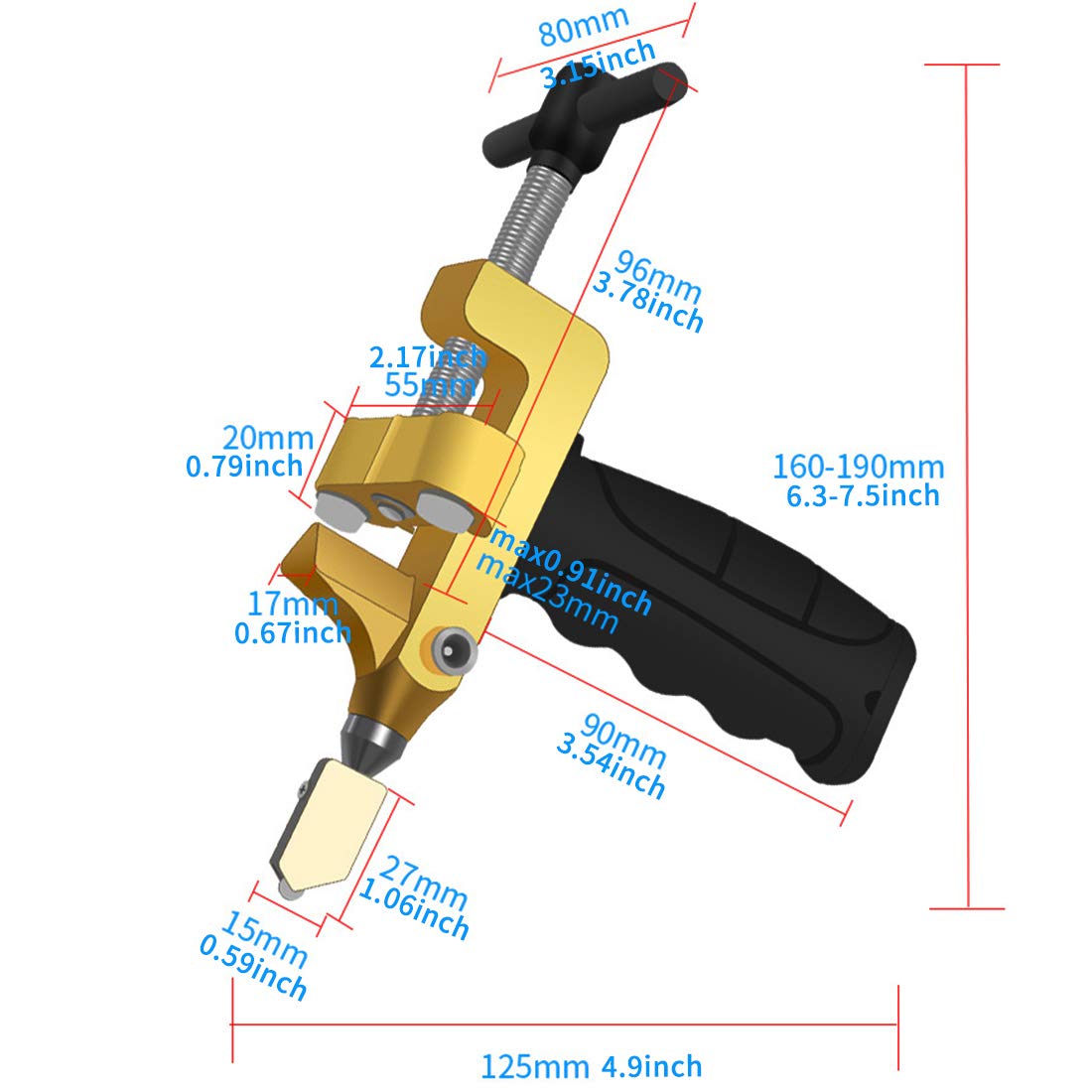 2 in 1 Glass Cutting Tool Kit Breaking Pliers and Glass Cutter Tungsten Hand Portable Glass knife for Ceramic, Mirror, Manual Tile Cutter Glass Breaker with 2 Bonus Tungsten blades and Screwdriver