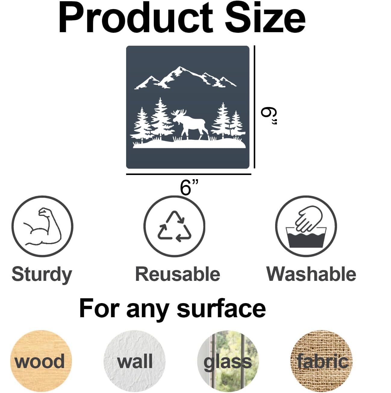 Forest Animal Stencils Bear Deer Stencils for Wood Burning Reusable Wildlife Mountain Pine Tree Stencil for Painting on Wood Wall Fabrics DIY Crafts