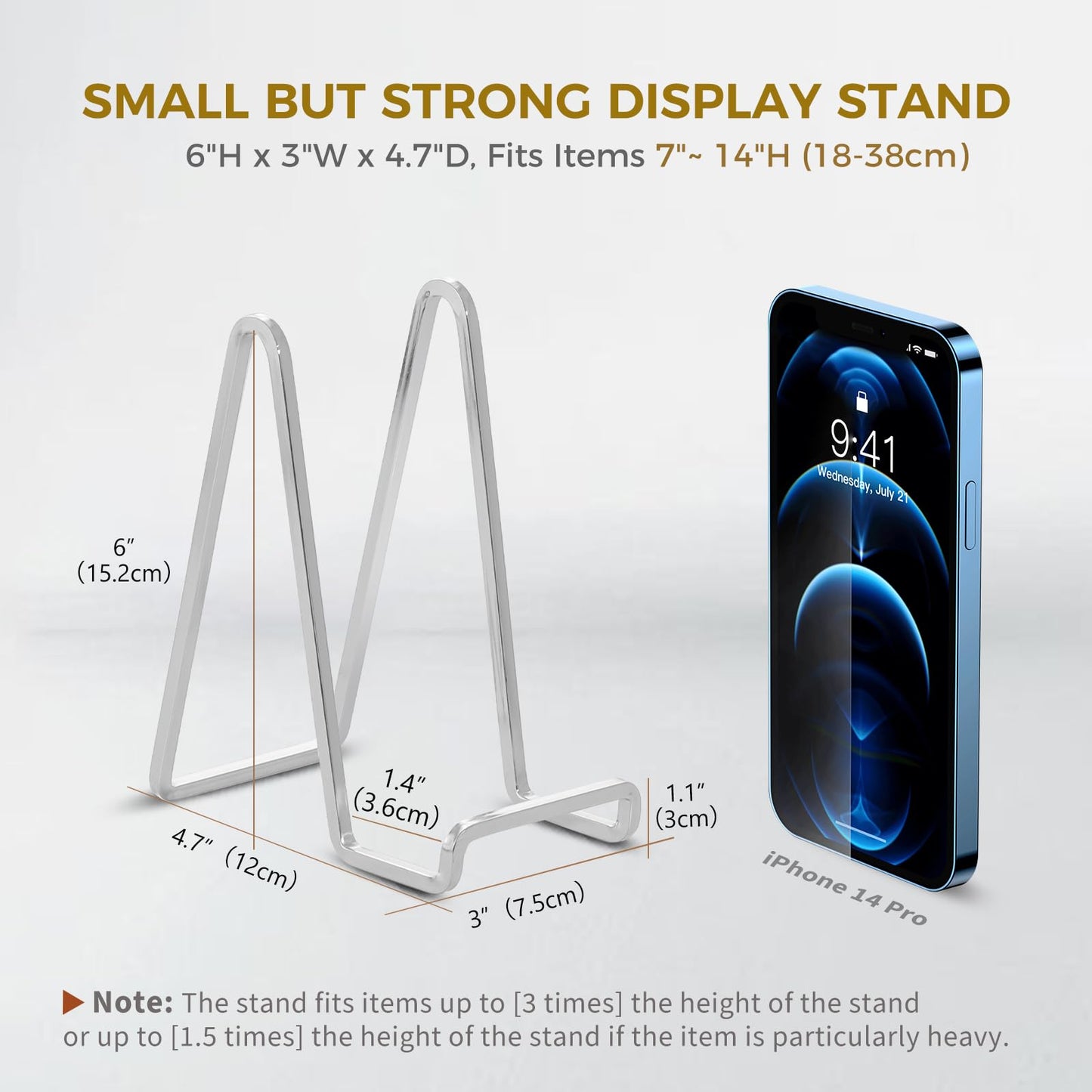 Plate Holder Easel Display Stand - 6 inch Metal Plate Stands for Display - Tabletop Picture Stand - Silver Iron Easels for Display Pictures | Photo Frames | Book | Decorative Plates | Plaque - 3 Pack