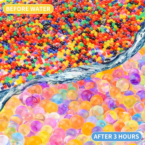 MadeTop 100,000 Pcs Rainbow Mix Jelly Water Gel Beads,Non Toxic Water Beads for Vase Filler,Plant,Floating Candles,Wedding and Home Decoration