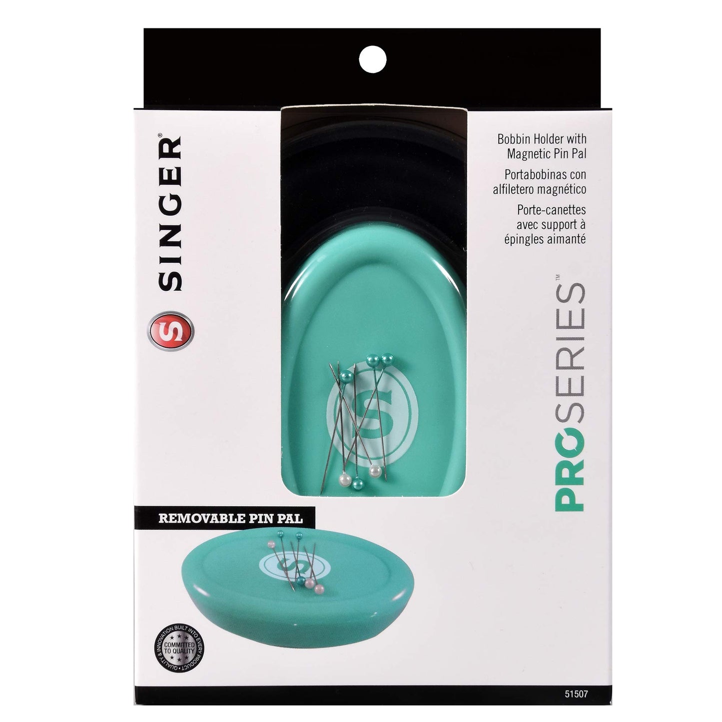 Singer ProSeries 51507 2 in 1 Bobbin Holder with Magnetic Pin Pal, Red, Yellow, Blue, White