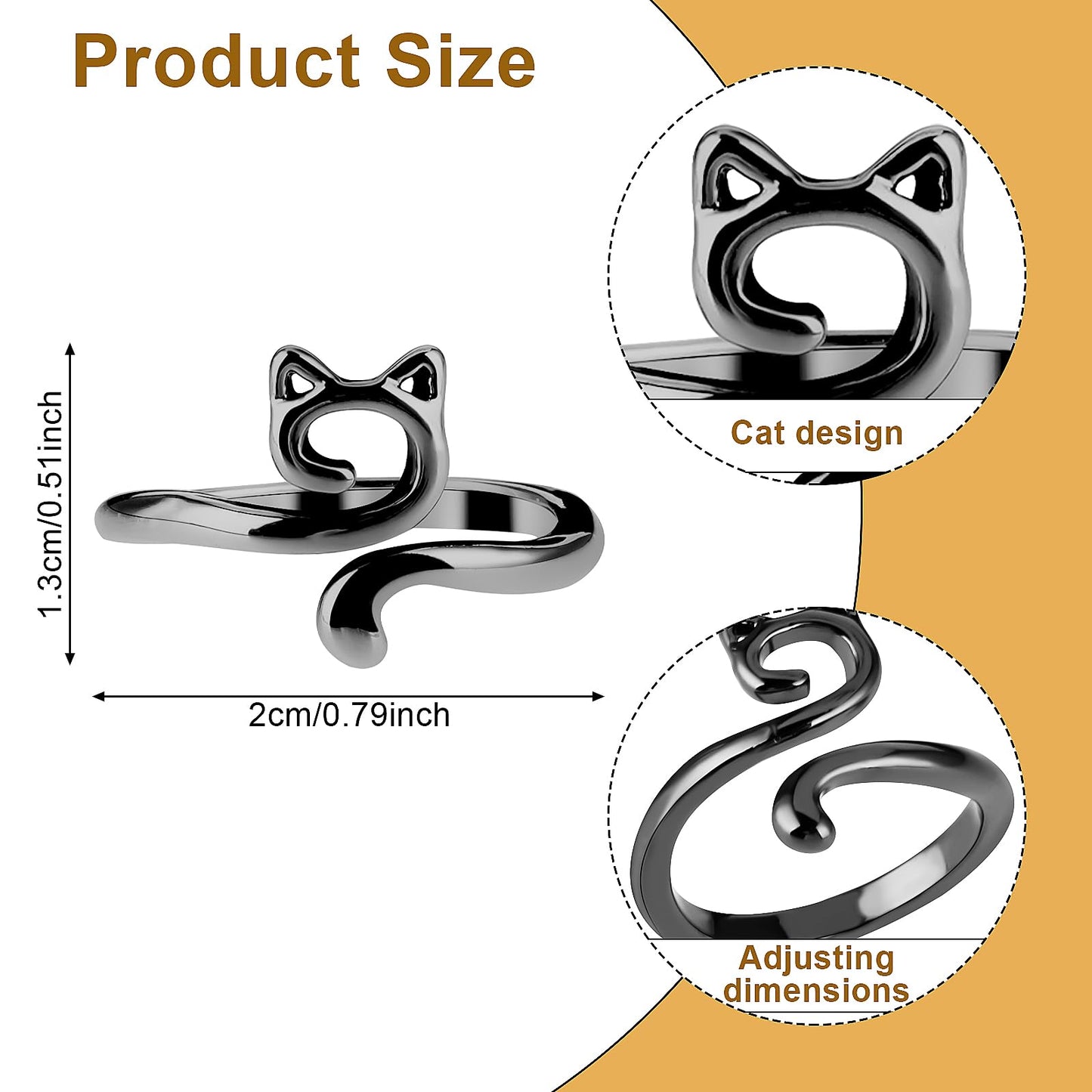 4pcs Knitting Crochet Loop Ring for Fingers Metal Open Yarn Guide Crochet Rings Adjustable Braided Faster Knitting Thimbles Holders Accessories for Crochet Mother Grandma Gifts (Cat Style)