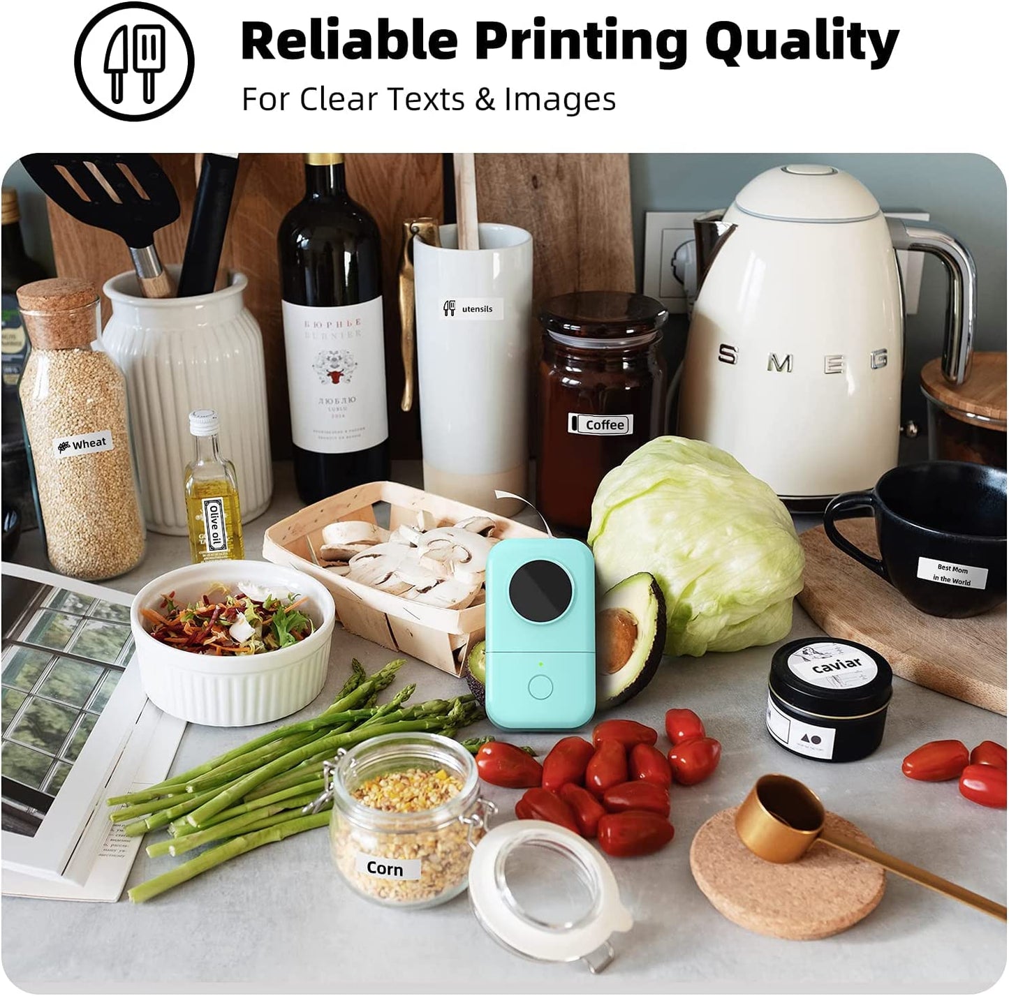 Phomemo Label Maker Machine with Tape D30, Small Office Home Edit Label Maker, Mini Bluetooth Thermal Label Printer, Smart Mobile Pocket Handy Sticker Labeler Printer, Compatible with iOS/Android