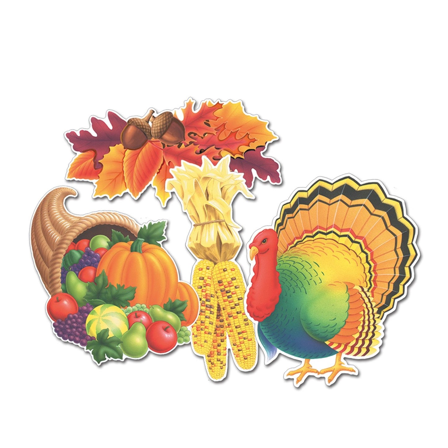 Beistle 4-Pack Decorative Packaged Thanksgiving Cutouts, 14-Inch