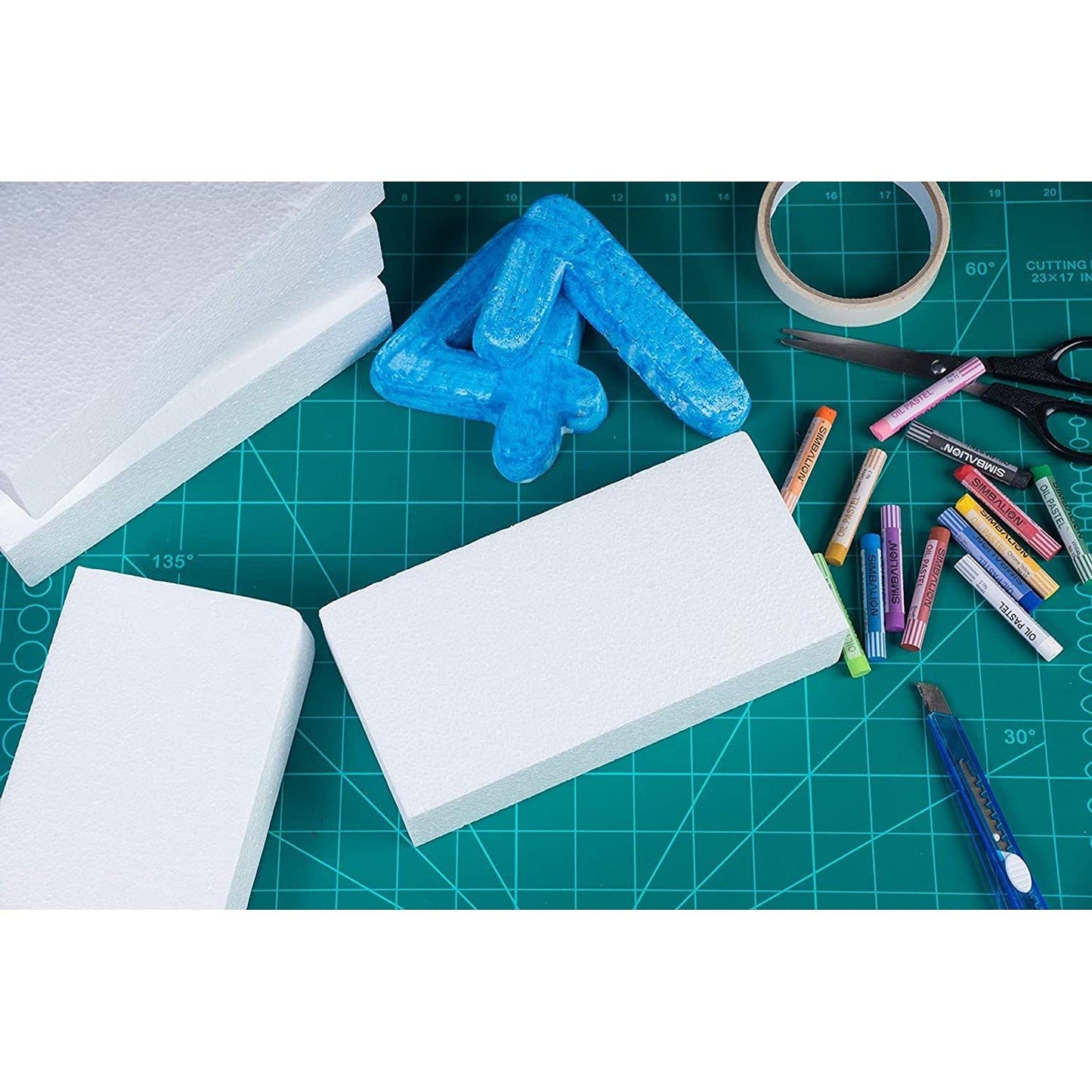 Juvale 6 Pack Foam Blocks for Crafts - Polystyrene Brick Rectangles for Art Sculpting, Flower Arrangements, DIY, Packing (8 x 4 x 2 in)