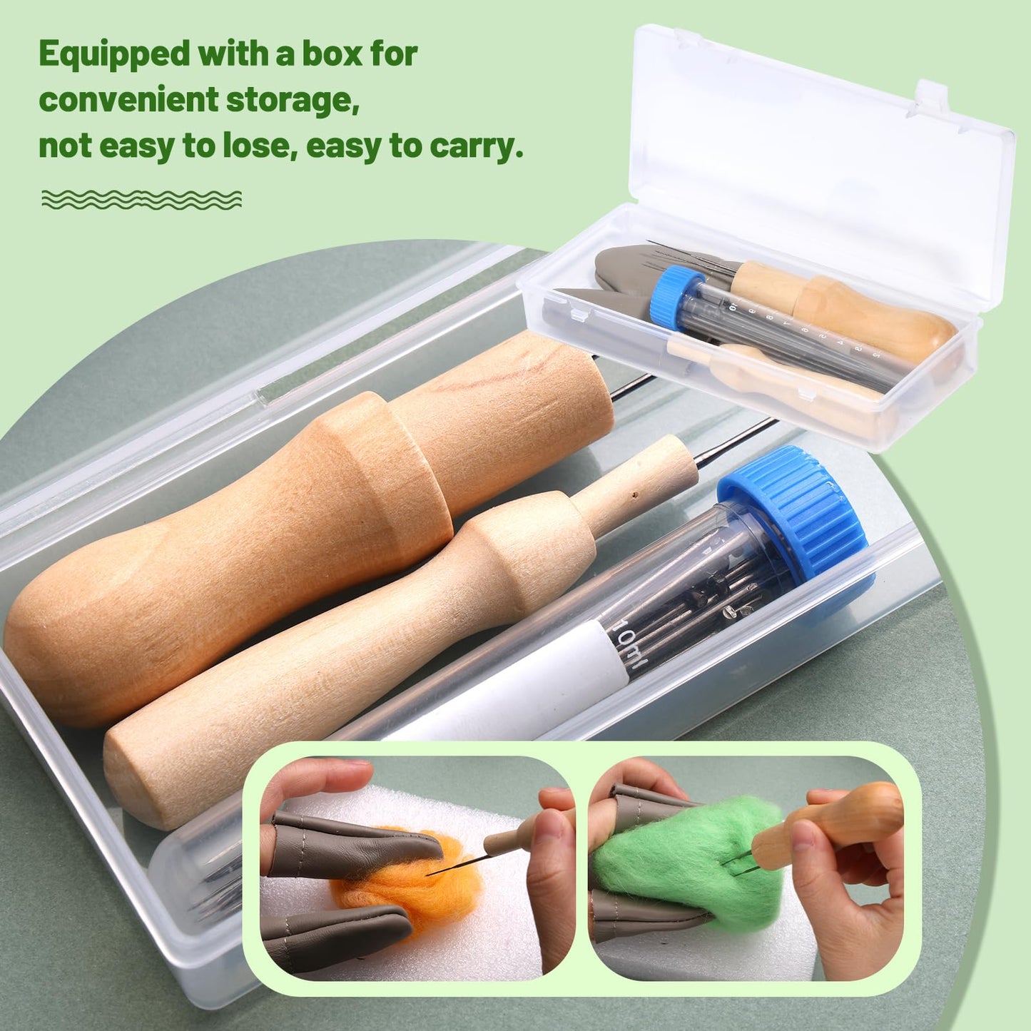 Needle Felting Kit, Wool Felting Needles, 4 Sizes Felting Needles with Needle Bottle Felting Tool Holders, Complete Needle Felting Tools Kit Needle Felting Supplies for Beginner Professional