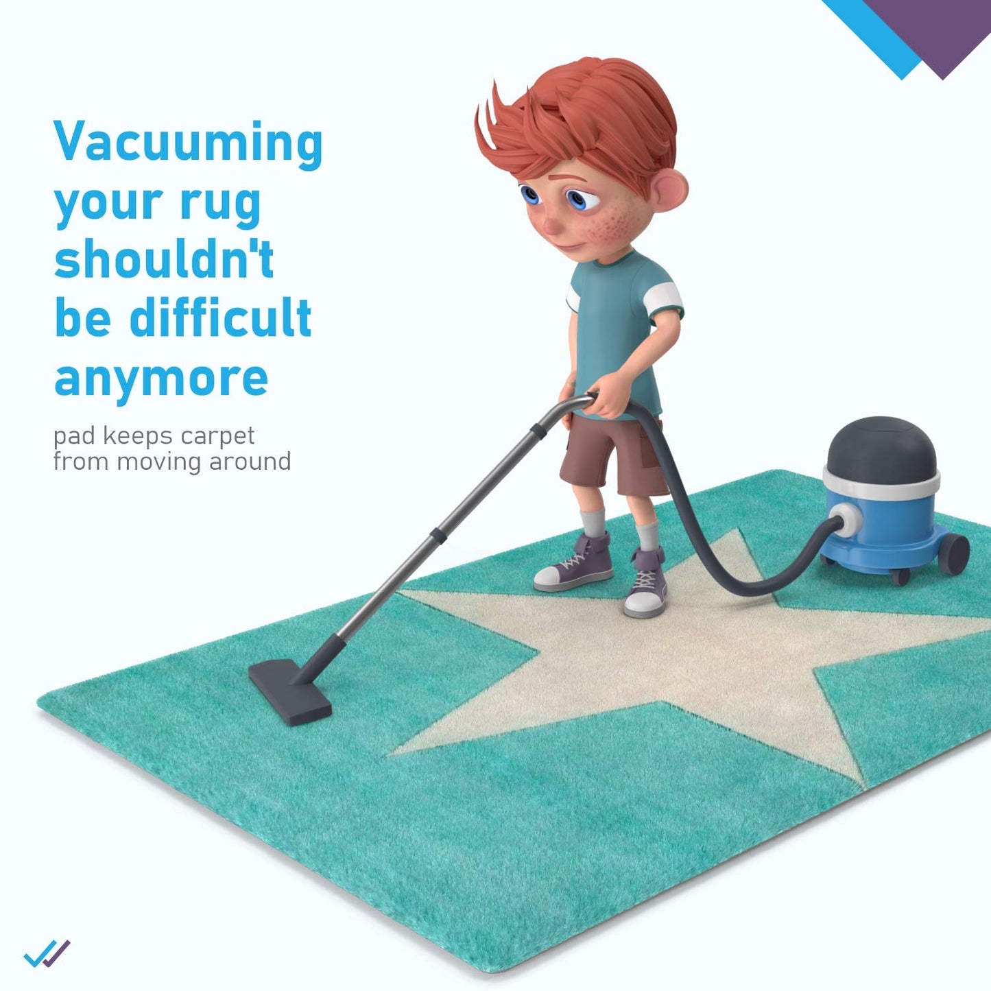 Rug Gripper Non Slip Rug Pad Underlay for Hardwood Floors Supper Grip Thick Padding Adds Cushion Prevents Sliding Size 2 x 3