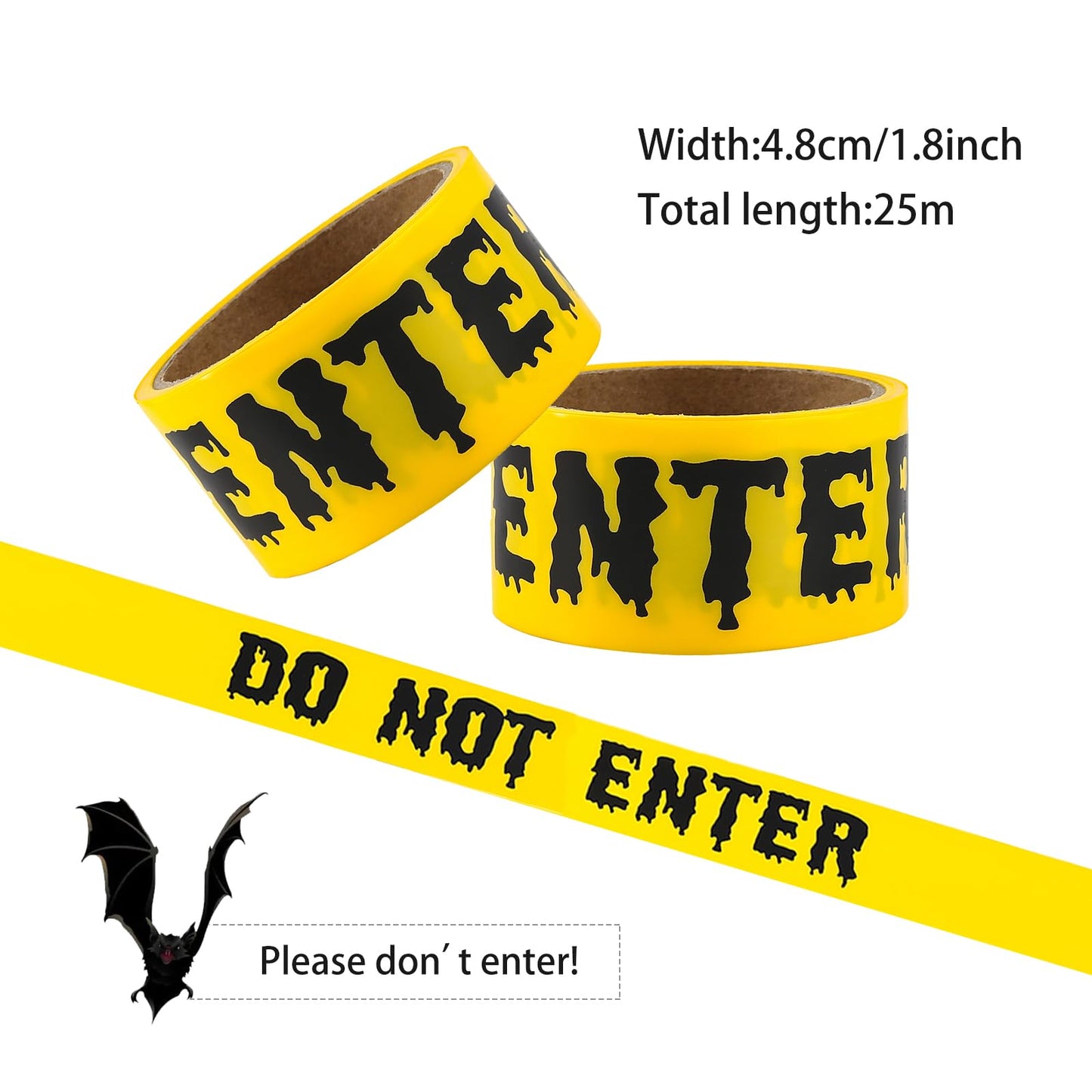 Halloween Decorations Caution Tape,1.9 inch x 82 feet Halloween Caution Tape Halloween Tape,Do Not Enter Tape,Scary Hazard Warning Tape for Crime Scene Halloween Party Decorations Indoor Outdoor