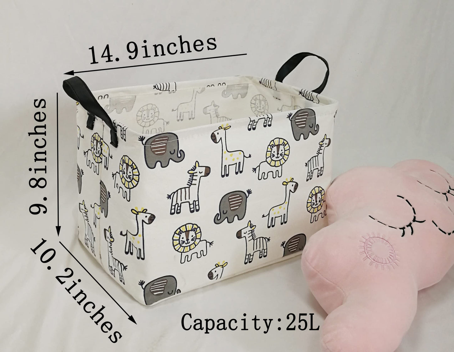 MAIZMZ Rectangular Storage Basket Collapsible Organizer Bin Waterproof Toy Box for Organizing Home/Dorm/Kitchen/Pet/Office/Closet/Shelf/Gift Baskets (animal), Yellow