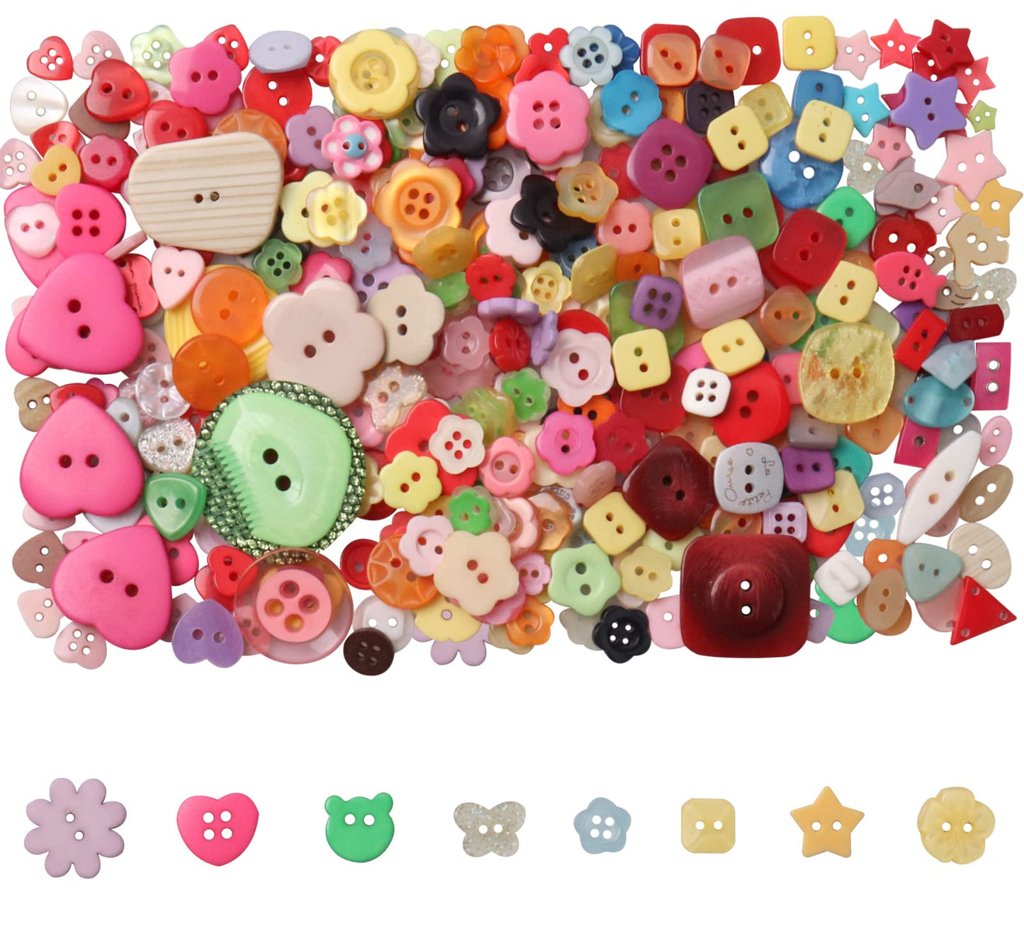 Tnstk Buttons Resin Buttons 2 and 4 Holes Assorted Buttons for Sewing Crafts DIY Projects Button Painting Craft Buttons (Multiform)