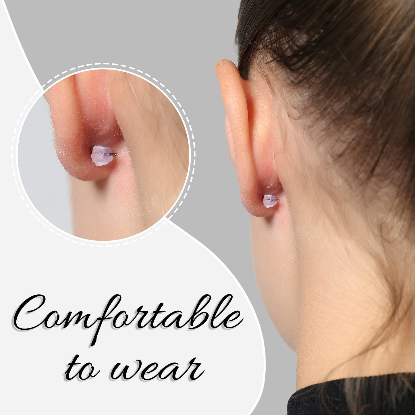 Rubber Earring Backs Soft Clear Earring Backings for Studs Hypoallergenic Silicone Earrings Backs Stopper Replacement for Women (50 Pcs)