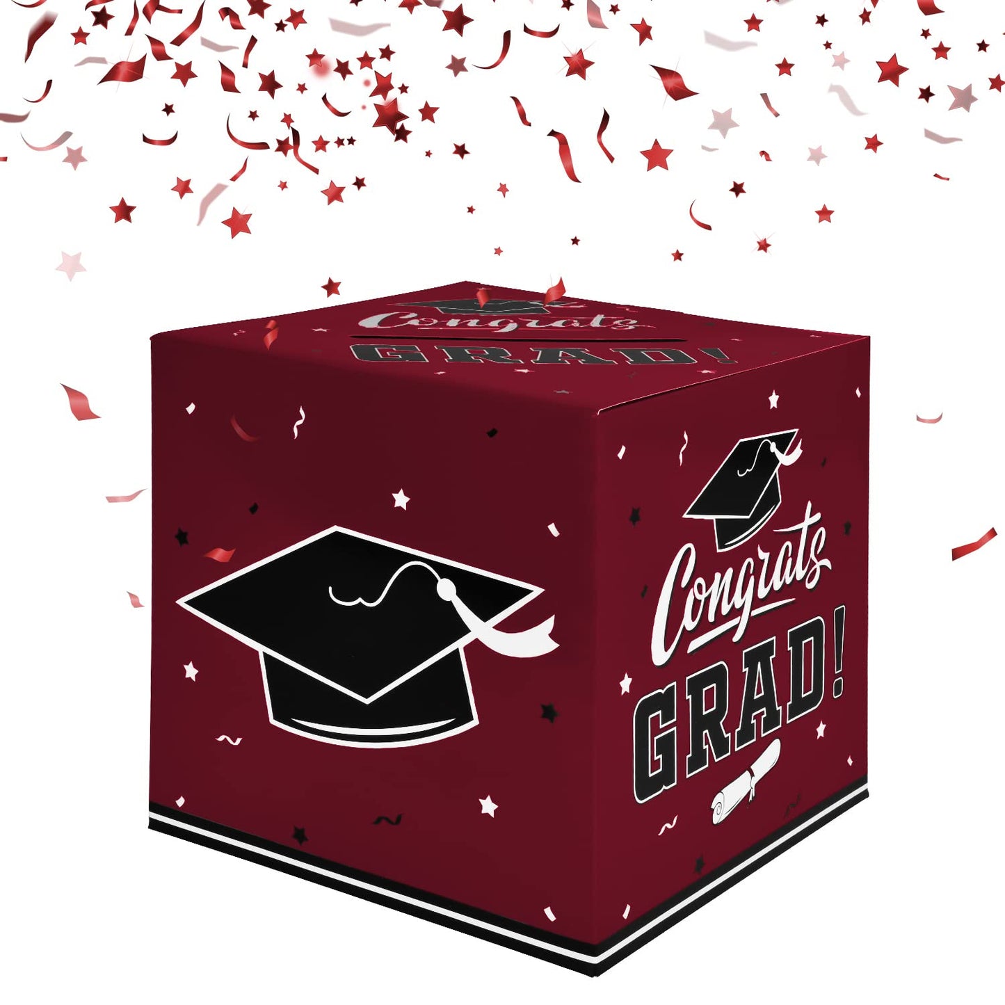 Gatherfun Graduation Party Favors Gift Decor Card Box Supplies Maroon
