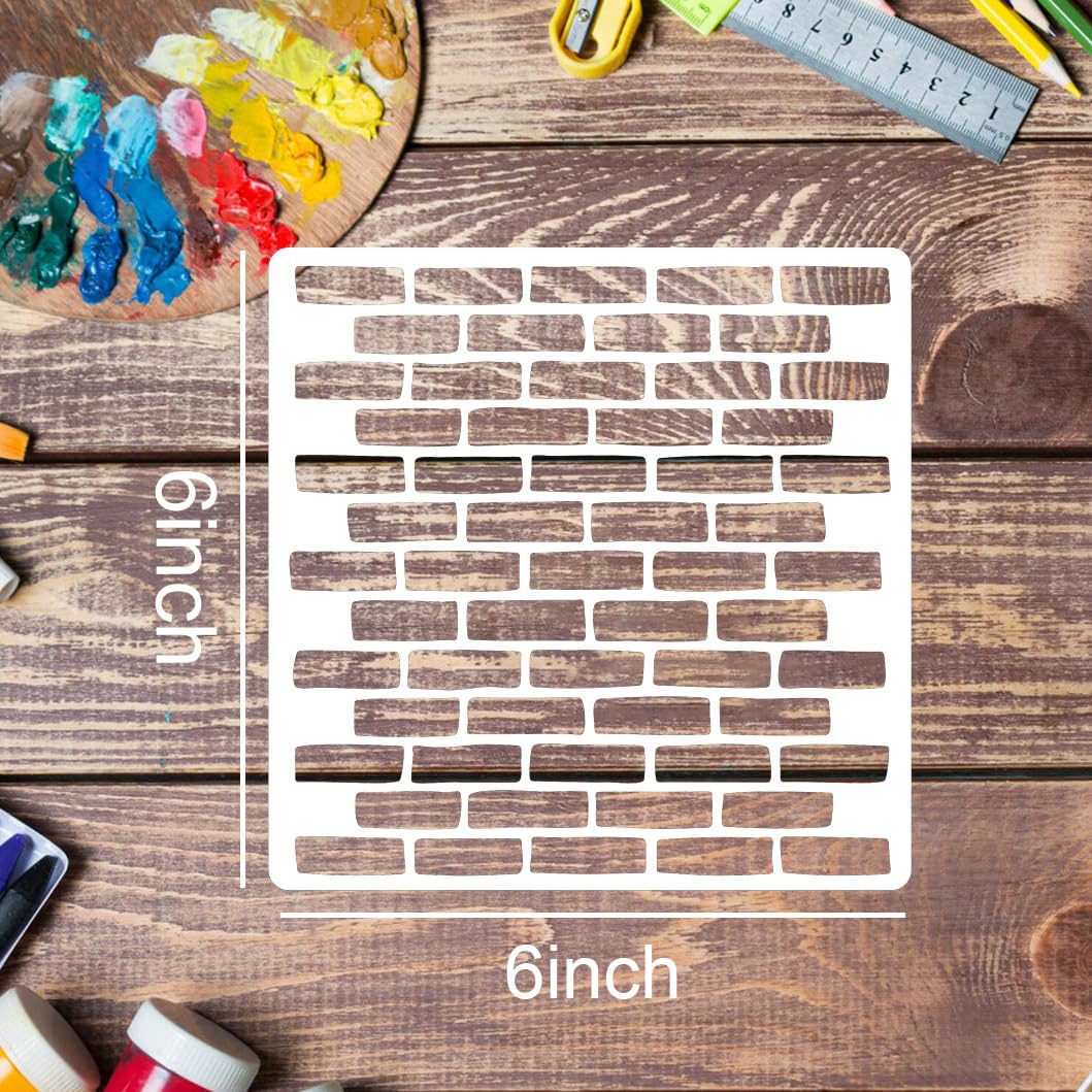 Brick Stencils for Crafts Reusable Texture Stencils Background Drawing Templates for Wood Fabric Furniture Decor