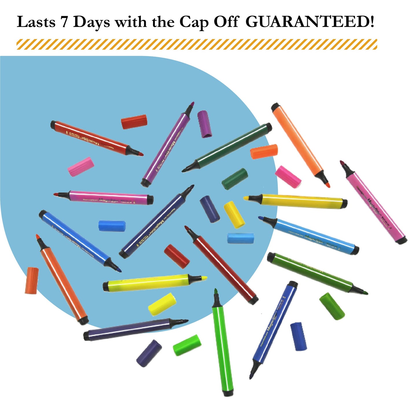 The Pencil Grip Magic Tri Stix, Non-Toxic and Washable Markers For Kids, 24 Assorted Stix Markers, TPG-397