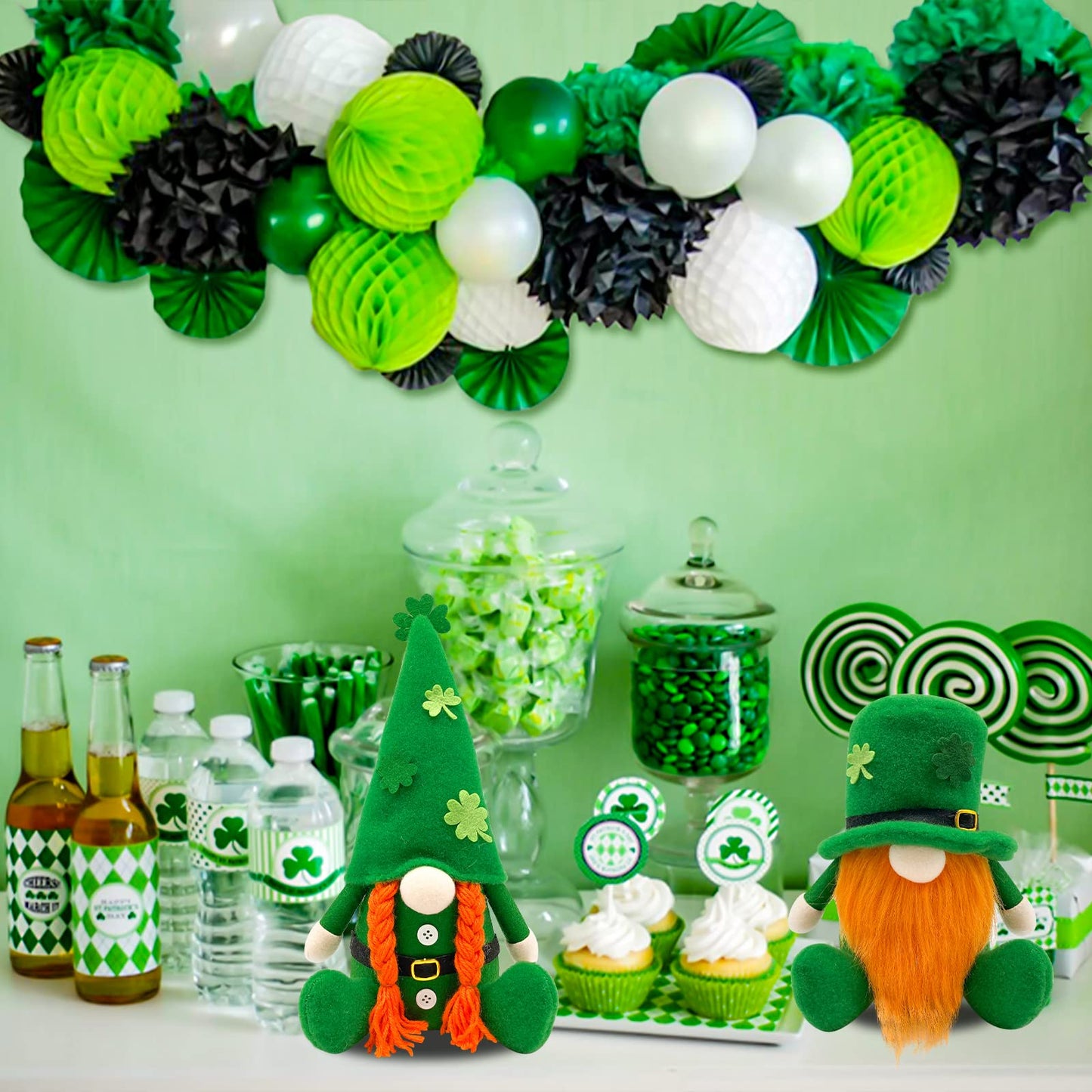 St Patricks Day Decorations - St Patricks Day Decor - Leprechaun Doll, St Patrick's Day Plush Shamrock Gnomes Decorations for Home, Office - Green St. Patricks Day Table Centerpiece - Irish Gifts