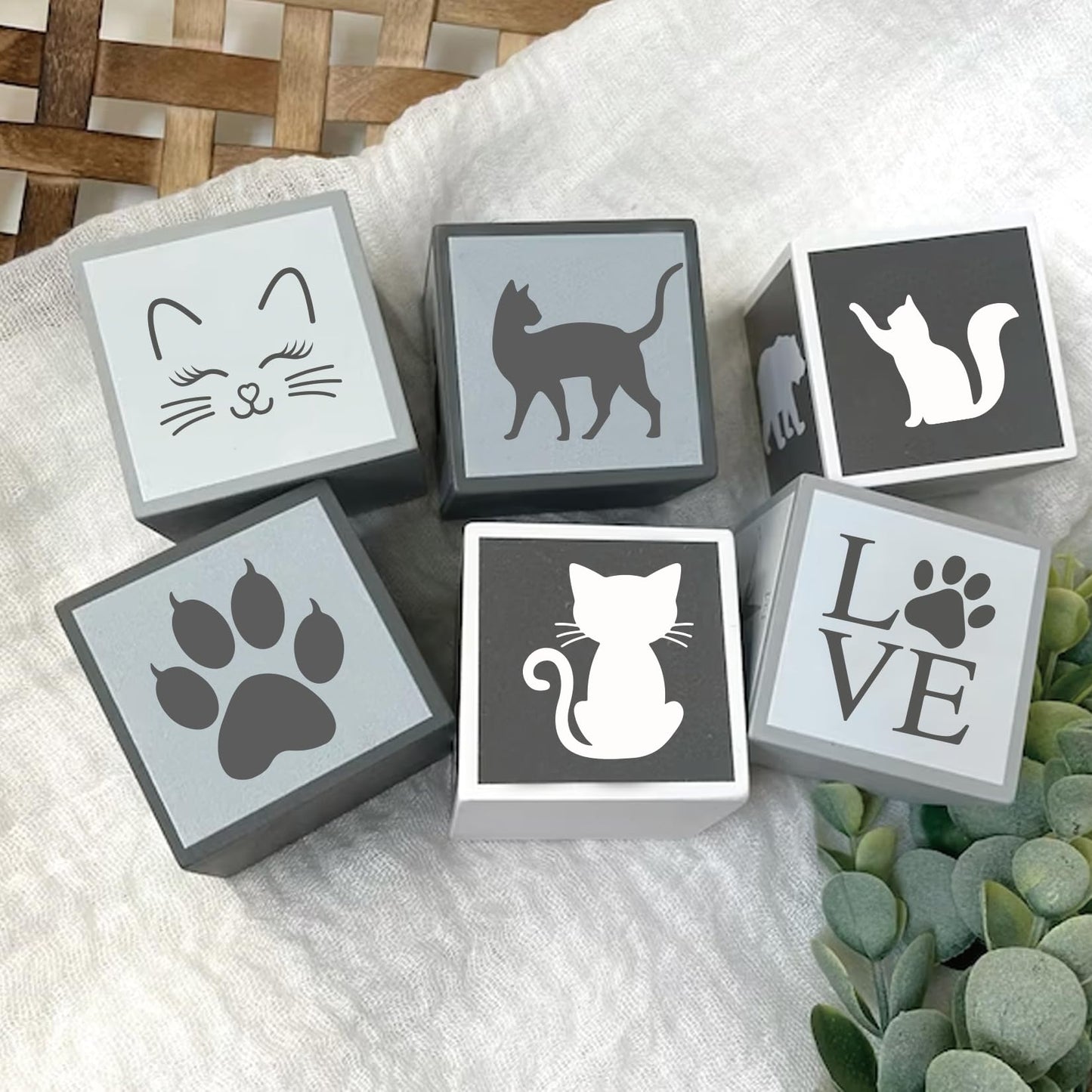 Small Stencils for Painting on Wood Reusable, 3 Inch Reusable Stencil for Craft Ornament Paint Template Stencils for Wall Card Rock Wood Signs Coasters Canvas Home Decor (cat)