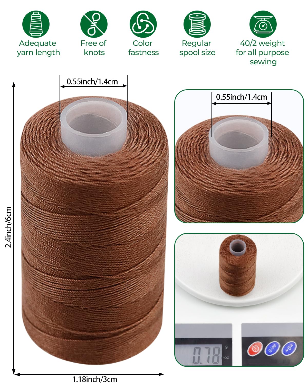 5 Rolls Hair Extension Thread Sewing Threads Hair Weave Threads with 30 Pieces T/C/J/I Needles Using for Hand Sewing,Hair Extensions,Wig Making Hair Extensions Modelling Crafts CJ