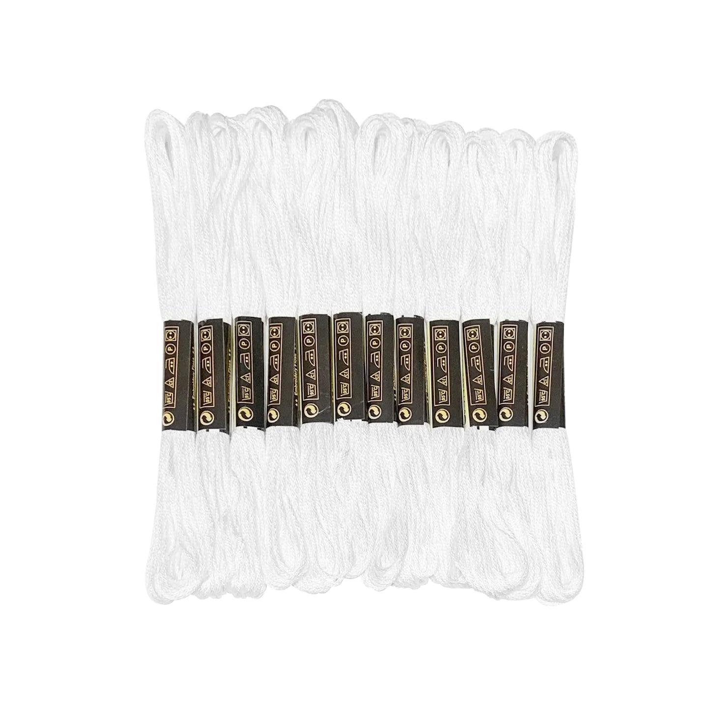 12 Skeins Embroidery Floss White Color, Friendship Bracelet String Cross Stitch Embroidery Thread Floss Bracelet Making Yarn, Craft Floss(White)