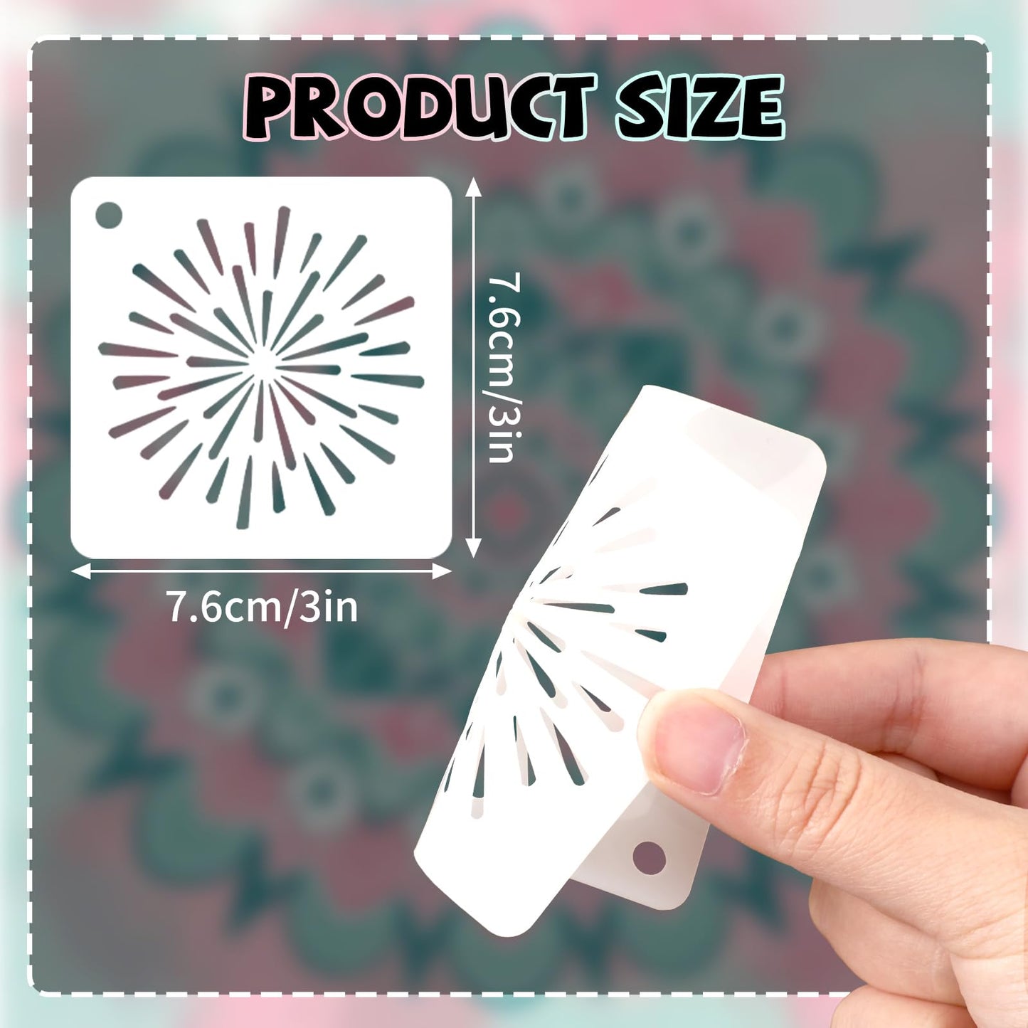 JULMELON 20 PCS Mandala Stencil, 3 Inch Mandala Stencils for Wood, Reusable Plastic Rock Painting Stencils DIY Art Projects Fabric Canvas Wall