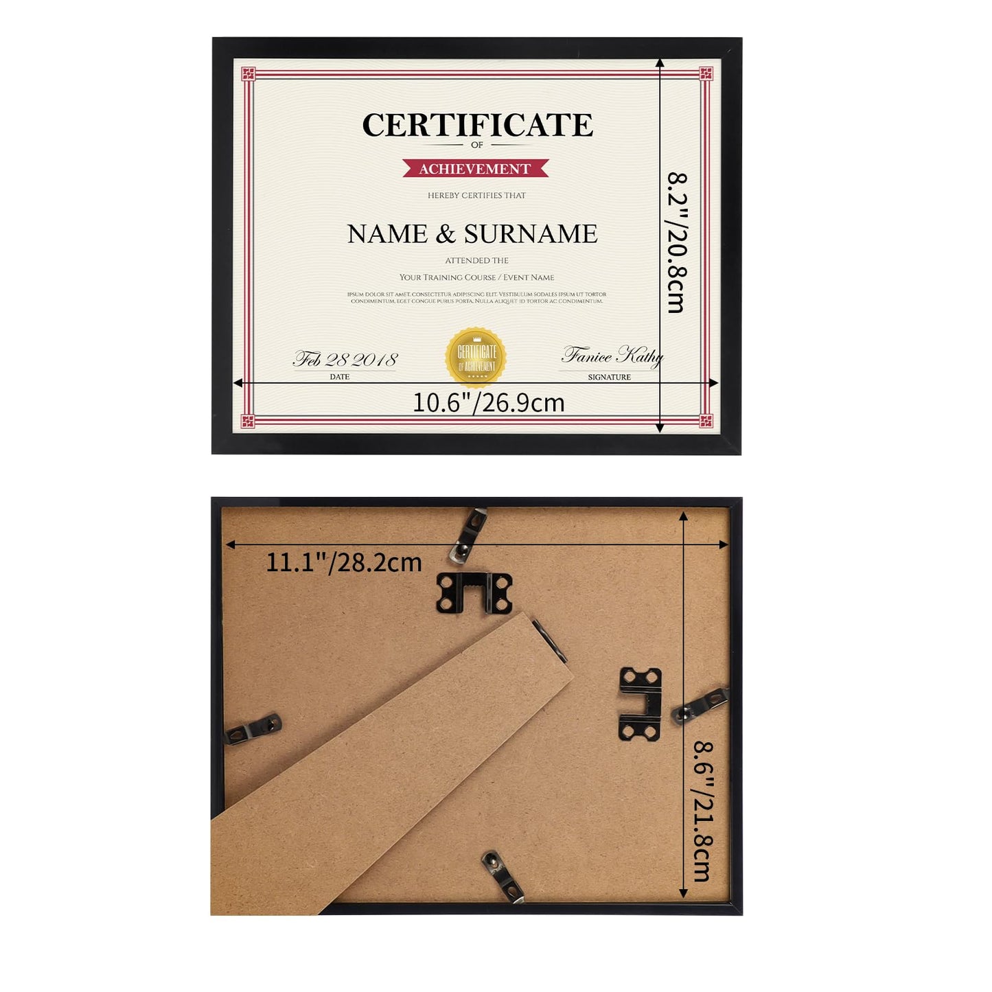 Giftgarden 8.5x11 Picture Frame Black, Certificate Award Document Diploma 8.5 by 11 Thin Frame for Wall Tabletop Display, Single