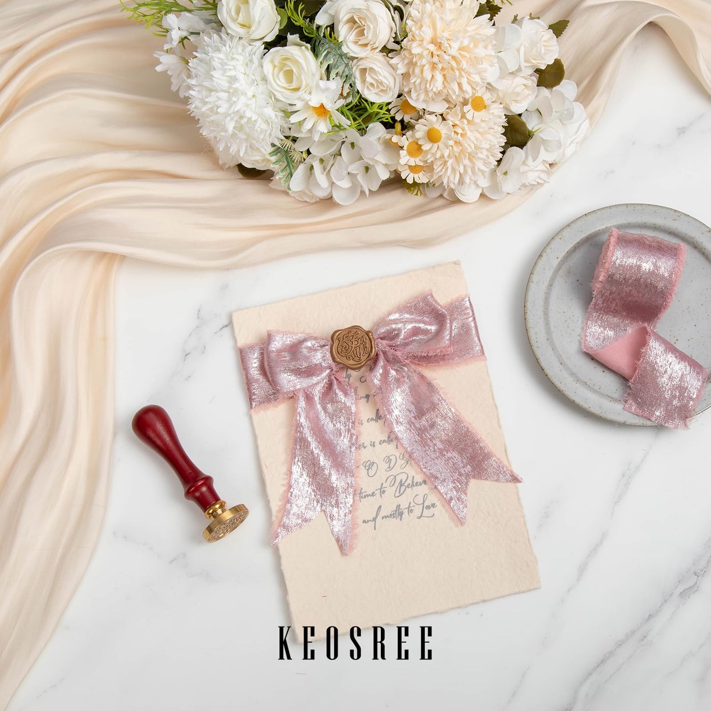 Multicolour Silk Chiffon Ribbon,Frayed Shimmery Silk Ribbon for Bridal Flower Bouquet Christmas Gift Wrapping Wedding Decor Invitations Decorations 1.5" x 18 Yards (2Yards X 9 Rolls)