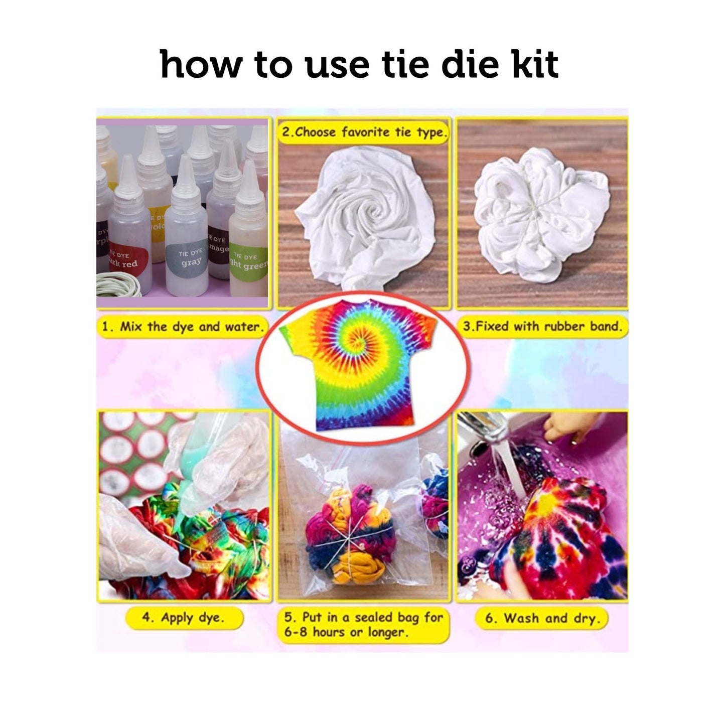 Incraftables Tie Dye Kit for Adults & Kids. Bulk Tie Dye Powder Set Non Toxic 15 Colors Guide, Disposable Gloves, Zip Lock Bags, Table Cloth, Aprons & Loops for Beginner & Pro
