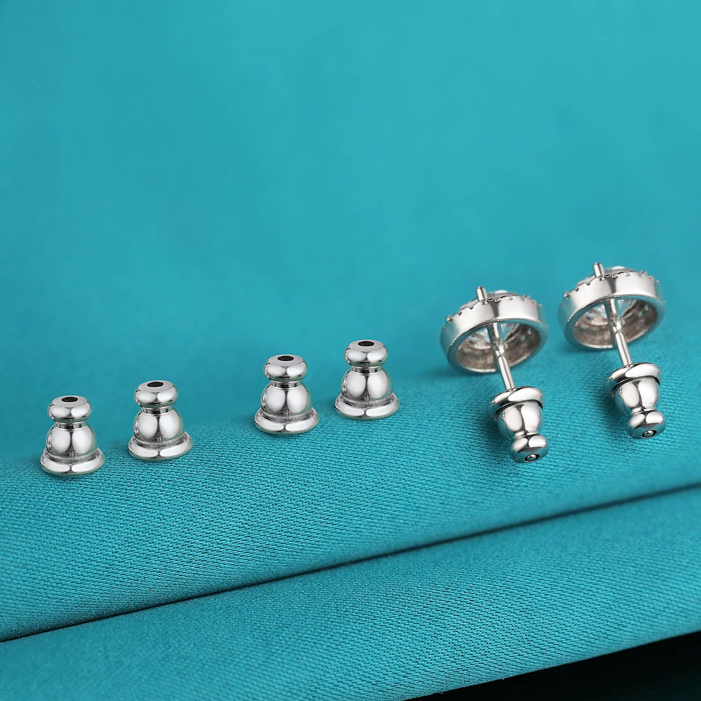 Catinee Earring Backs Replacements,14k Plated White Gold Earrings Back for Studs Secure,Hypoallergenic Earring Backs Apply to Earring Backs for Droopy Ears(6pcs/3pair)