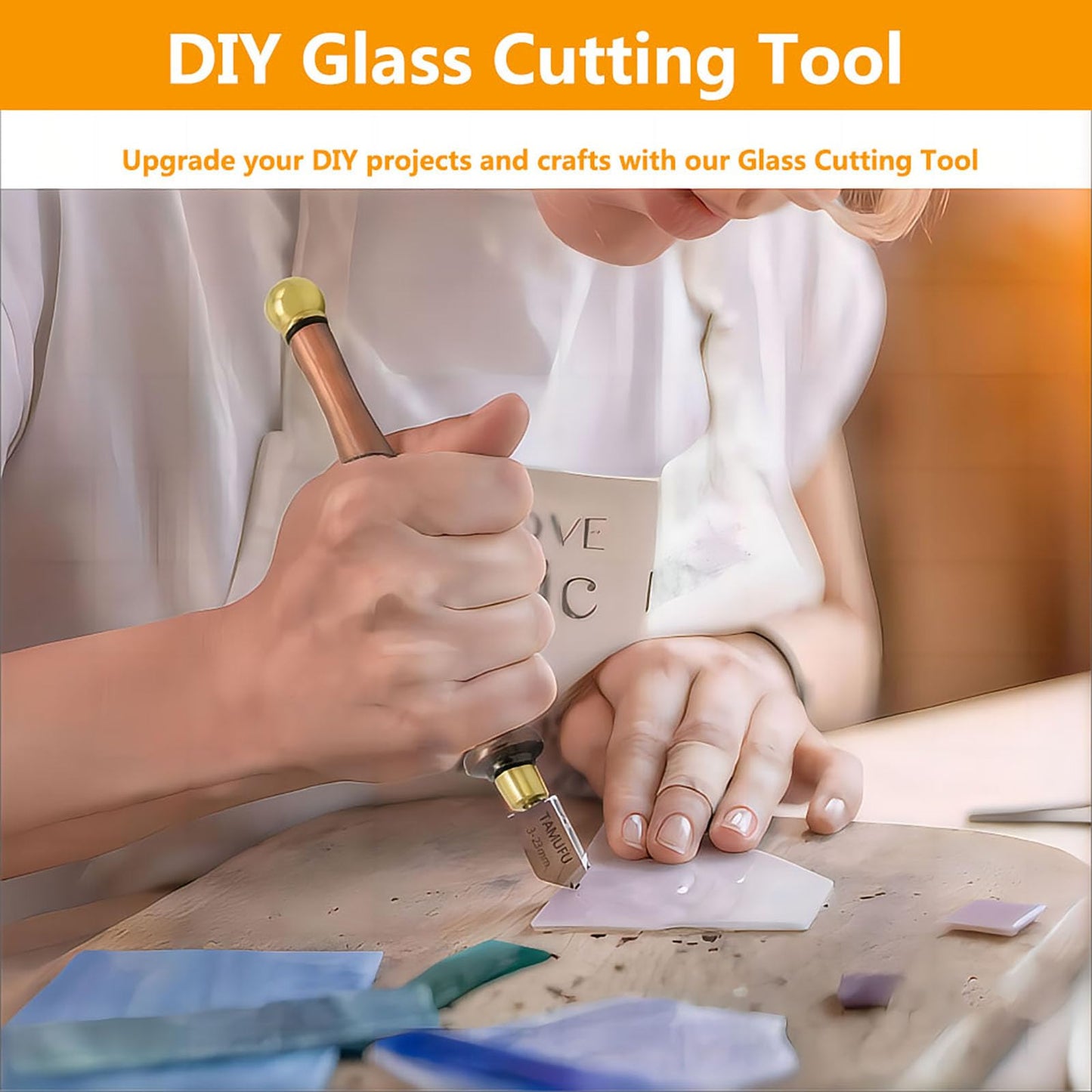 Glass Cutters Tool 3-23mm- Glass Cutting Tool for Thick Glass Tiles Mirrors and Mosaics- Glass Cutting Kit with Professional Carbide Tip and Automatic Oil System