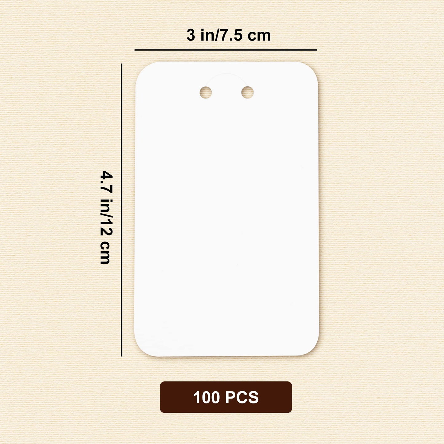 Temlum 100 Pcs Keychain Display Cards with Self-Sealing Bags, 3'' x 4.7'' Keychain Cards Holder for Display Keyring Cards Jewelry Packaging Supplies (White)