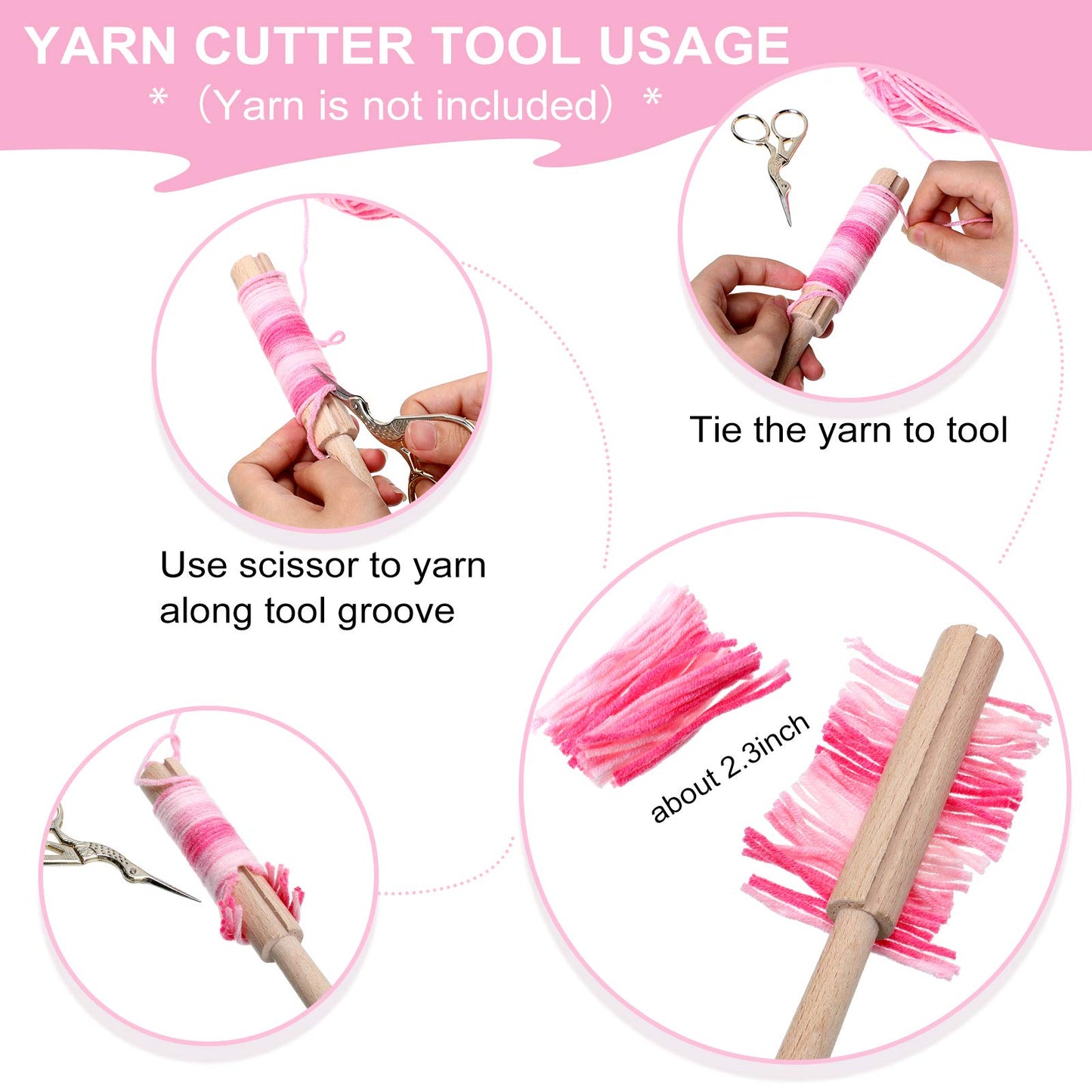 3 Pieces Latch Hook Tool Rug Mesh Fabric Canvas Wooden Bent Latch Hook Tool Yarn Cutter Embroidery Crafts Supplies for DIY Rug Carpet Tapestry Making, 19 x 59 Inches