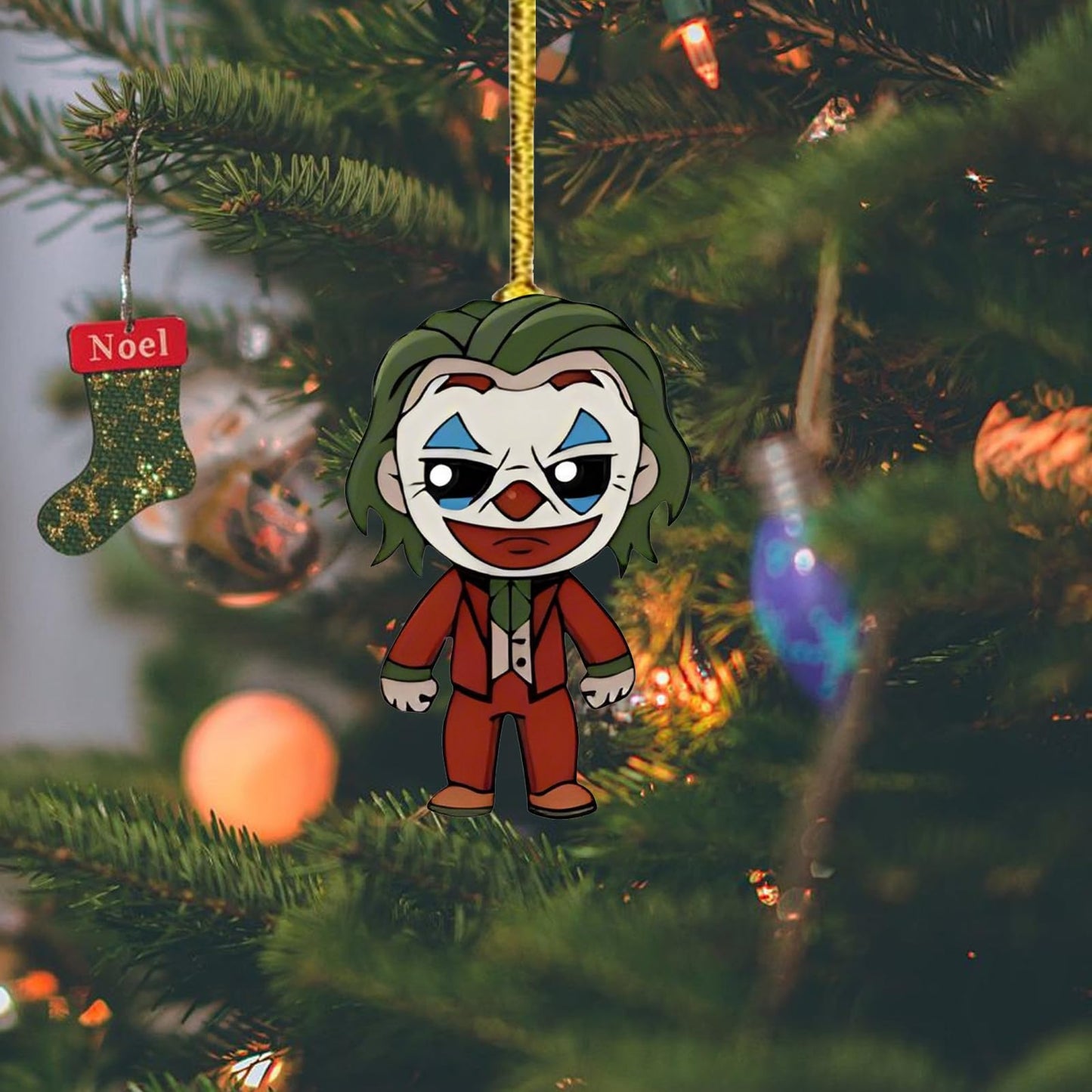 Halloween Tree Decoration - 12 Pcs Acrylic Pendant, Large Scary Movie Characters, Funny Cartoon Ornament