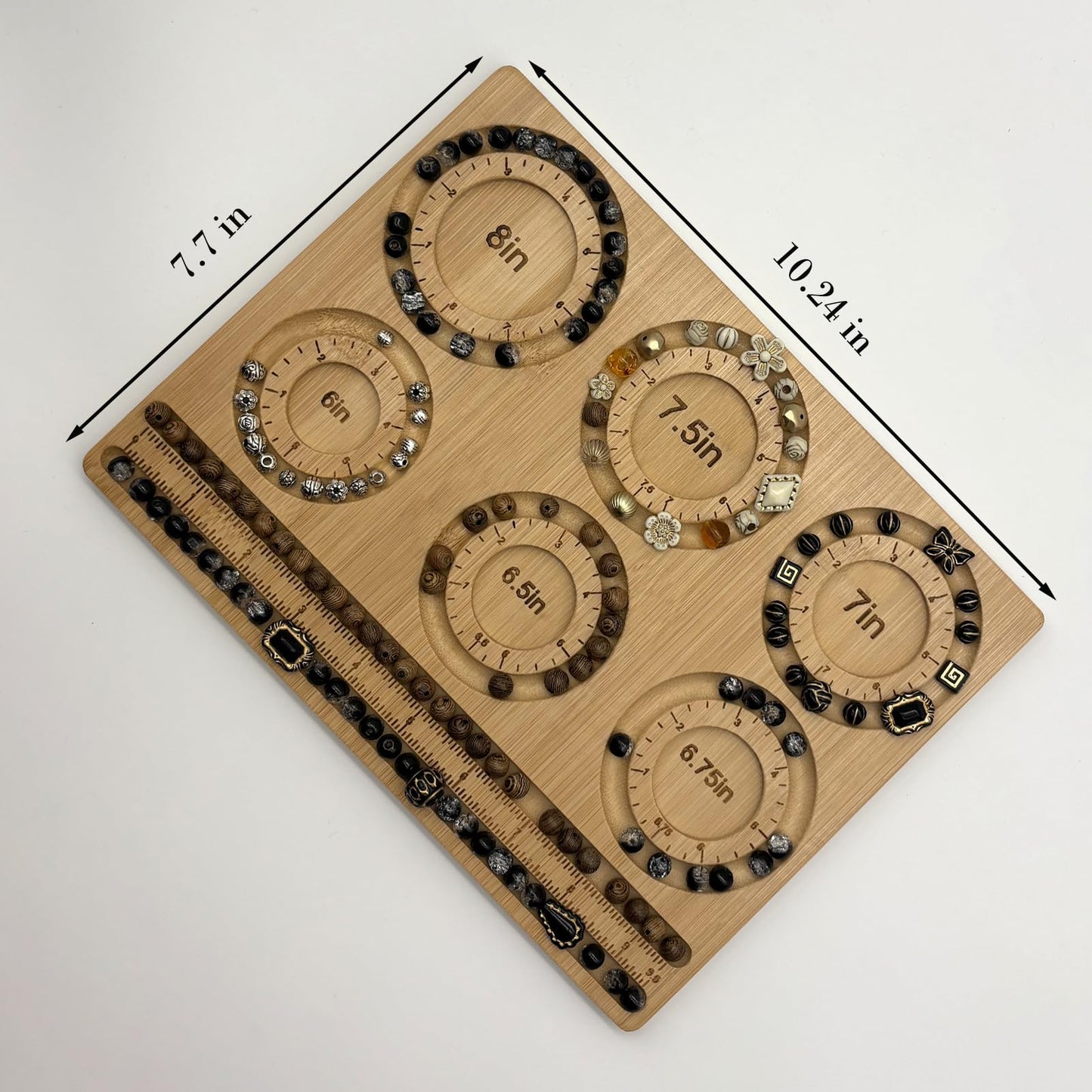 NOAVAOL Bead Boards for Jewelry Making, Combi Bamboo Beading Board for Jewelry Bracelet Making, Beading Trays Jewelry Design Mats for Necklace, Bracelet, DIY Design-small