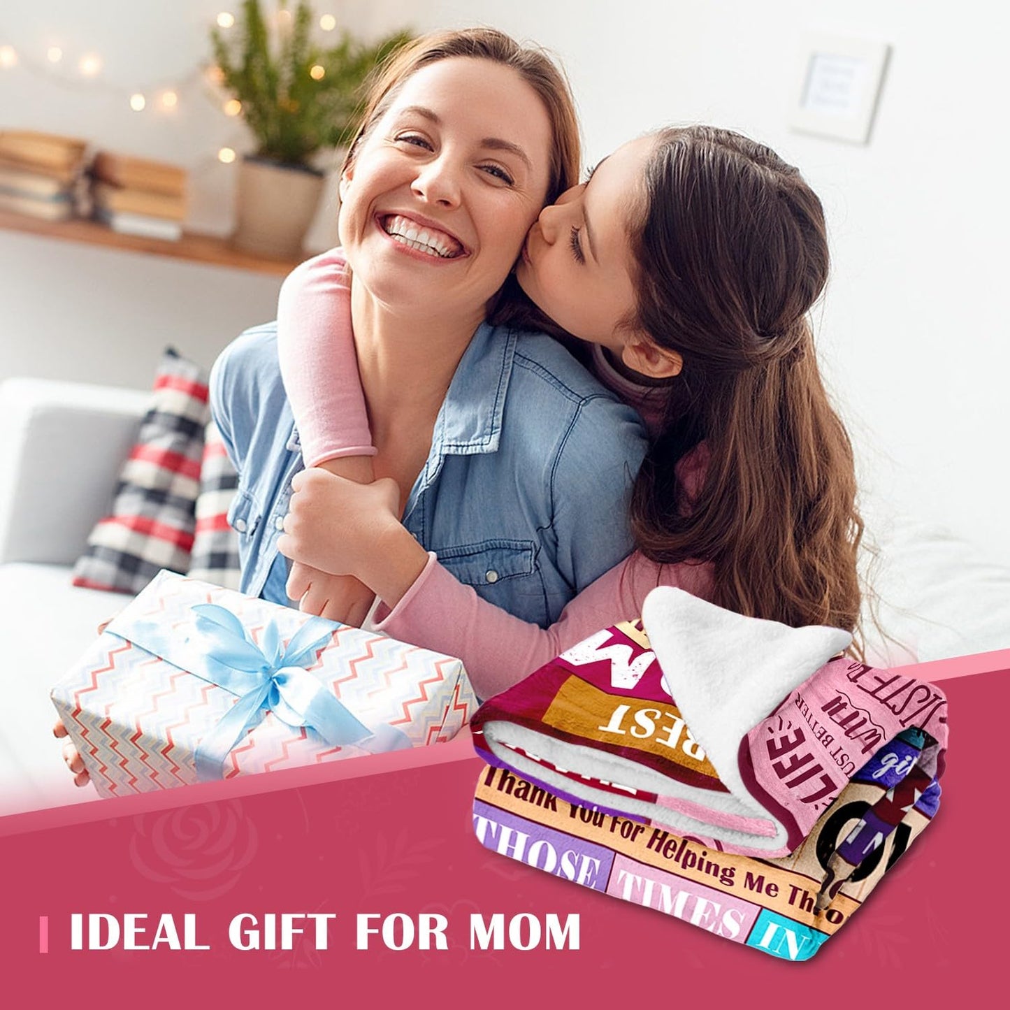 Sruemiul Mothers Day Blanket Gifts for Mom from Daughter & Son - Best Mom Ever Gifts - Presents for Moms - Mothers Day Birthday Gift Ideas for Moms - Gift for Mother - to My Mom's Blanket 50"x60"