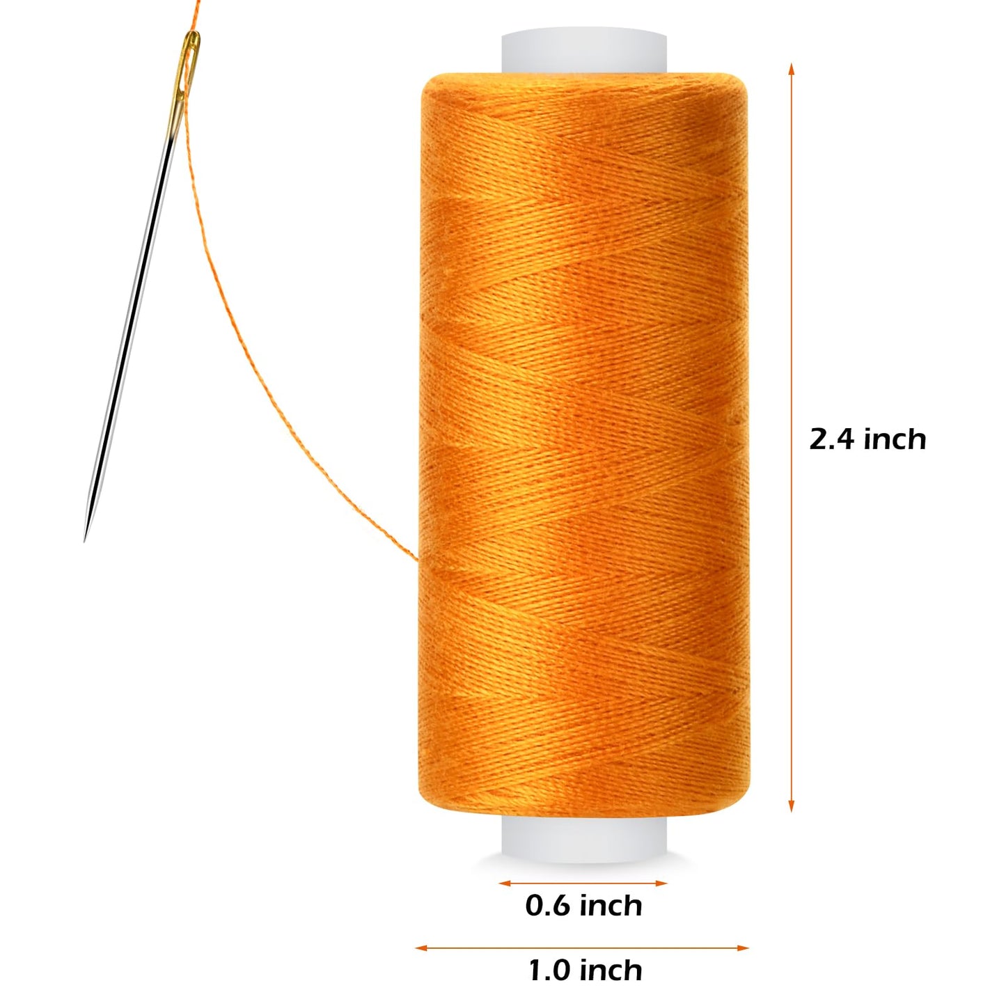 6 Pcs Sewing Thread Kit, 400 Yards Each Spool 402 Polyester Thread with Sewing Needle & Threader, Sewing Threads for Sewing Machine, Hand Stitching, Embroidery
