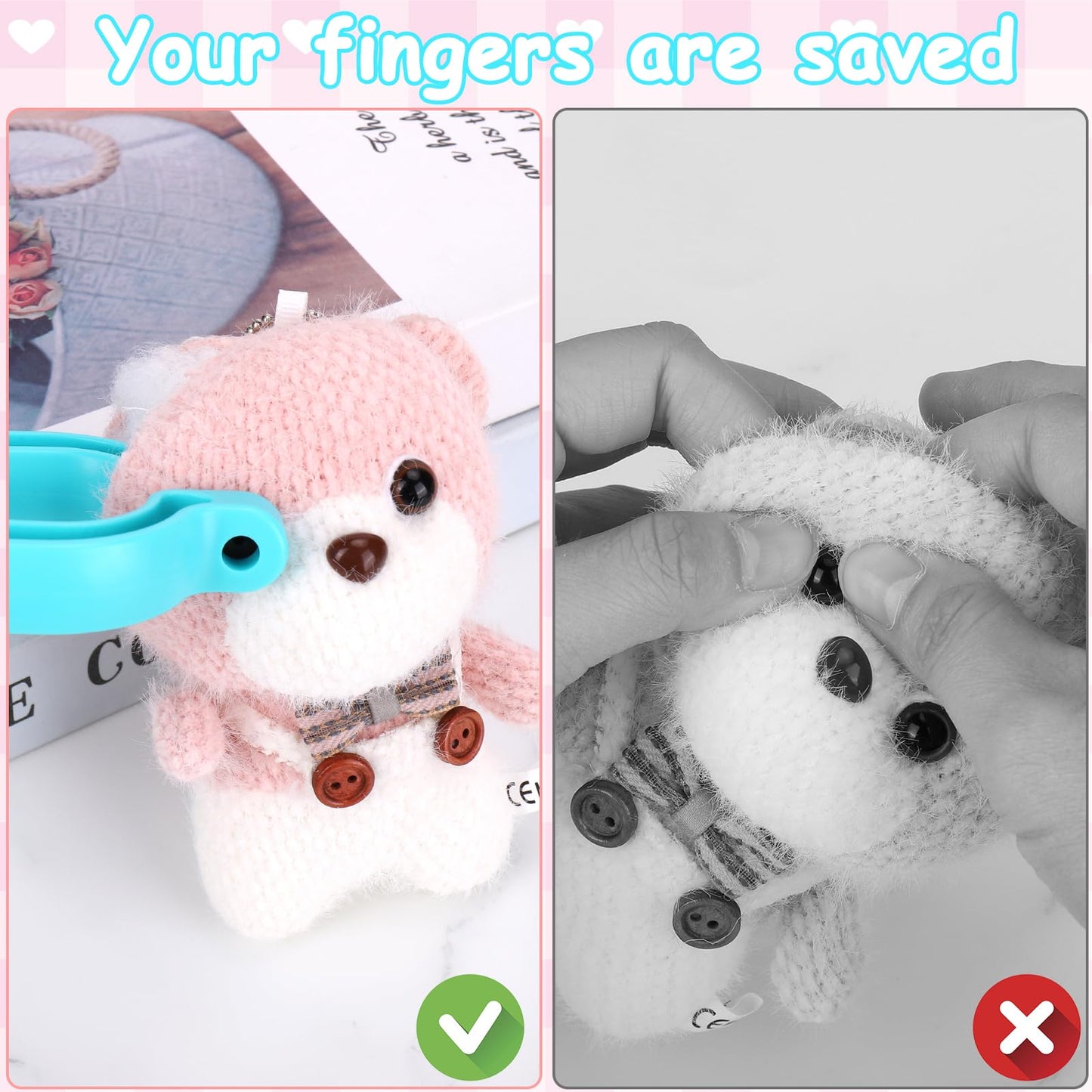 Juome Upgraded Safety Eye Tool for Crocheting - Crochet Tools for Attaching Crochet Safety Eyes, Auxiliary Tool for 5-30mm Stuffed Animals Safety Eyes Doll Making Supplies (Blue 1pcs)