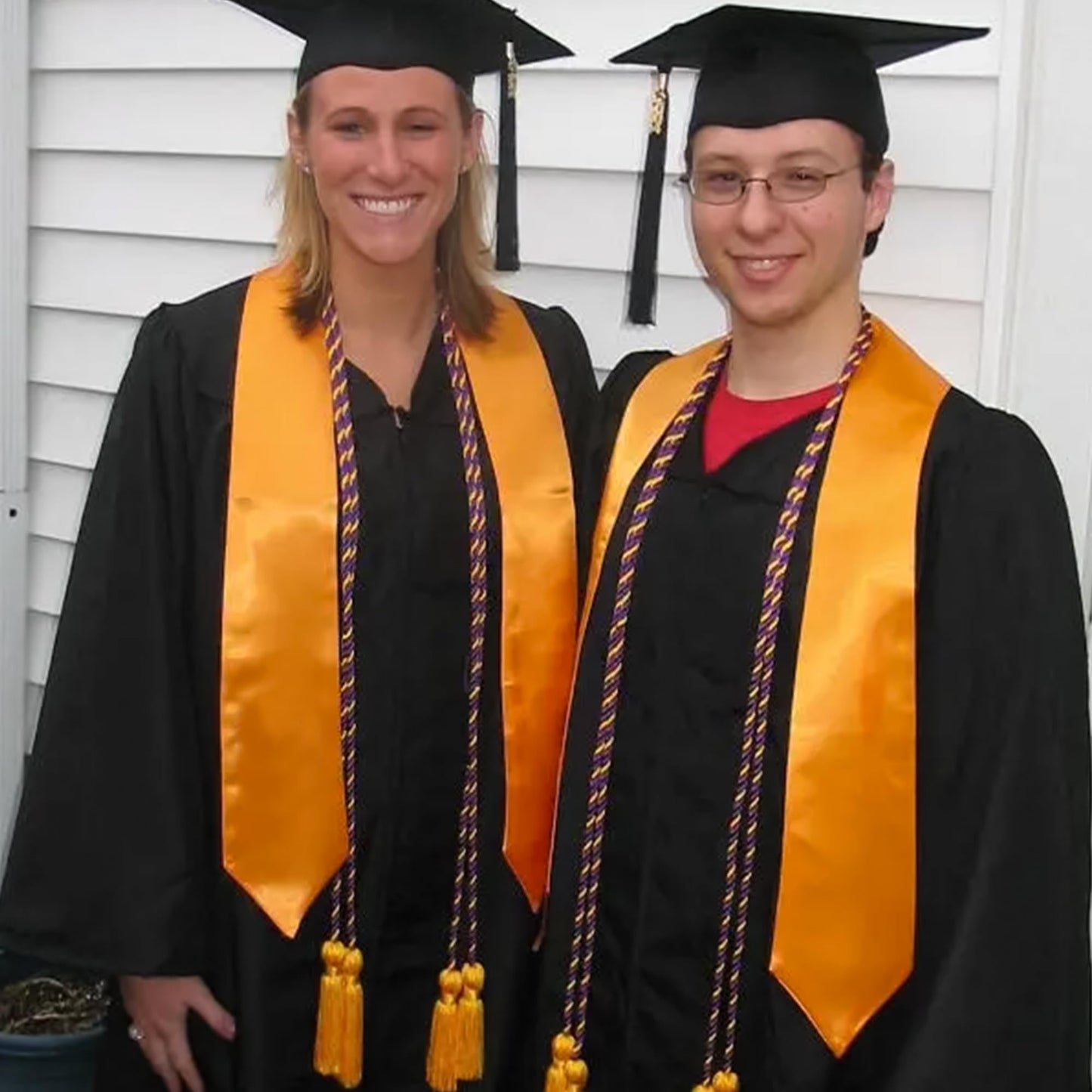 GraduationMall Unisex Adult Plain Graduation Stole 60" Orange