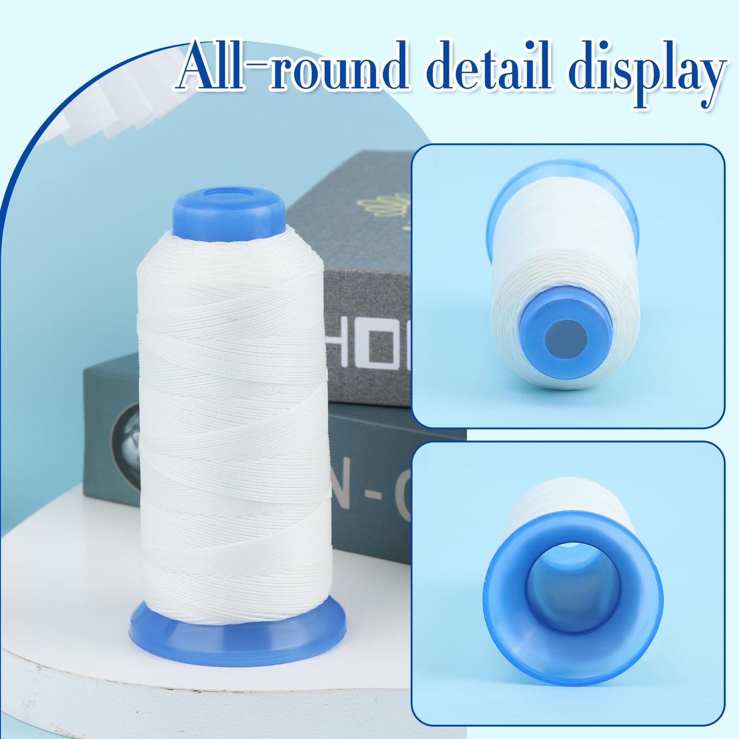 0.55mm Polyester Cord - 490Yards Waxed Round Cord for DIY Craft Jewelry Making & Sewing