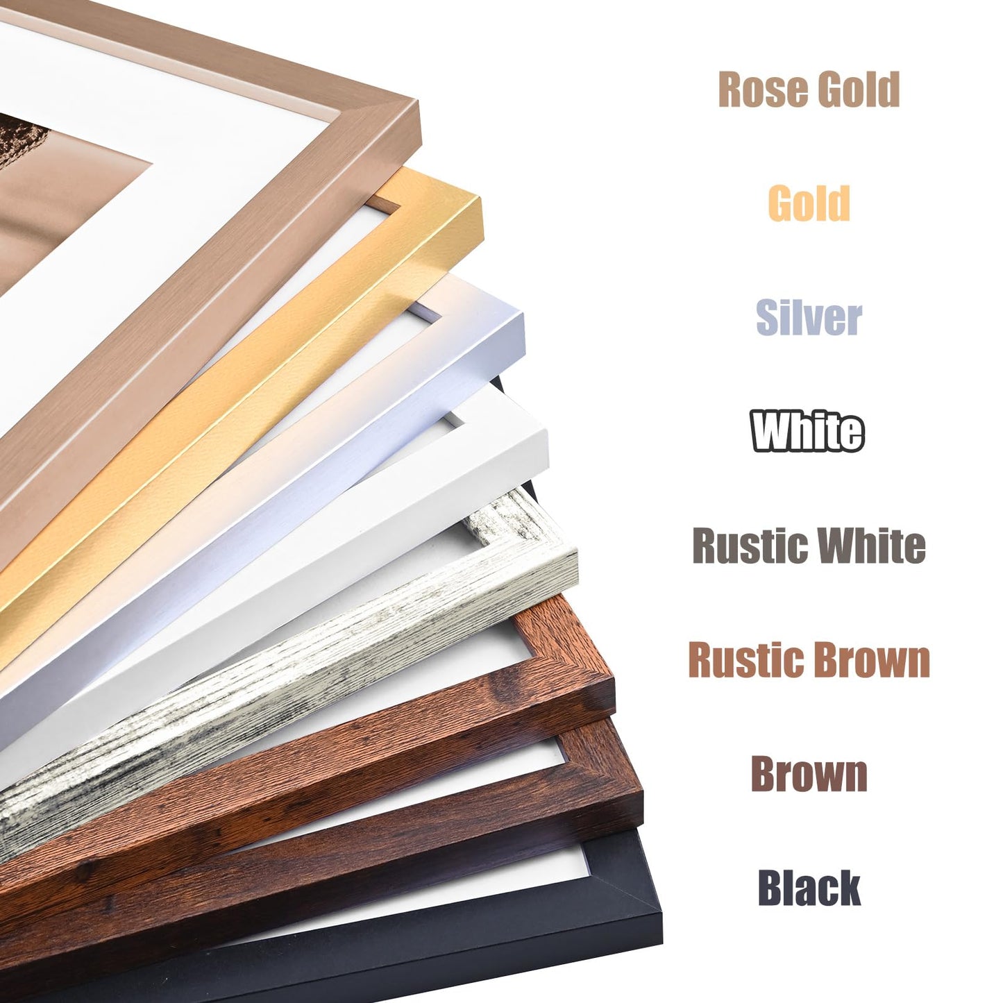 KINLINK 7x7 Picture Frame Black Set of 4, Wooden Square Photo Frames Matted 5x5 with Plexiglass for 5x5 with Mat or 7x7 without Mat for Table and Wall Display