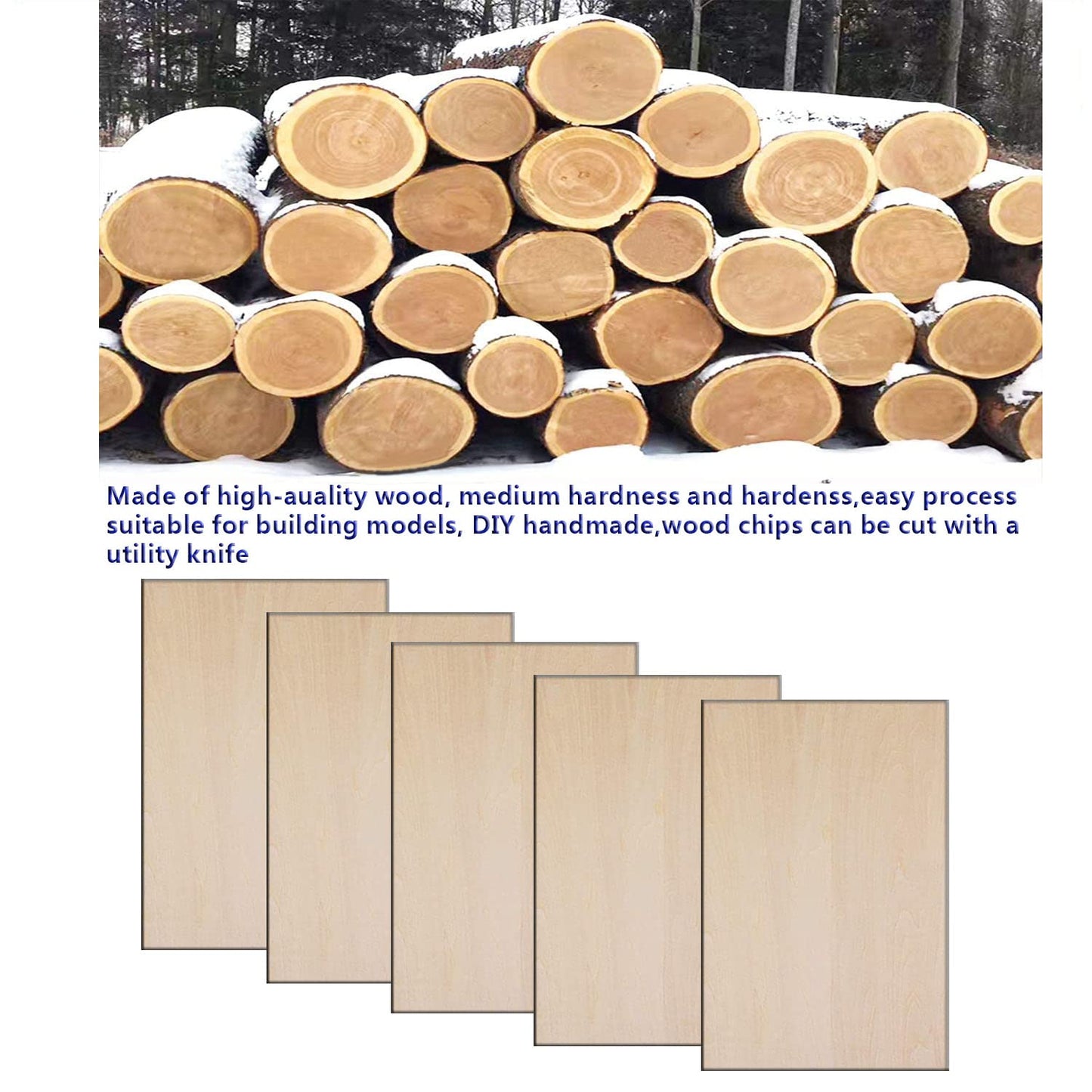 Unfinished Wood Pieces,25Pcs Basswood Sheets 1/16,Thin Plywood Wood Sheets for Crafts,Perfect for DIY Projects, Painting, Drawing, Laser, Wood Engraving, Wood Burning and CNC Cutting(150x100x1.5mm)